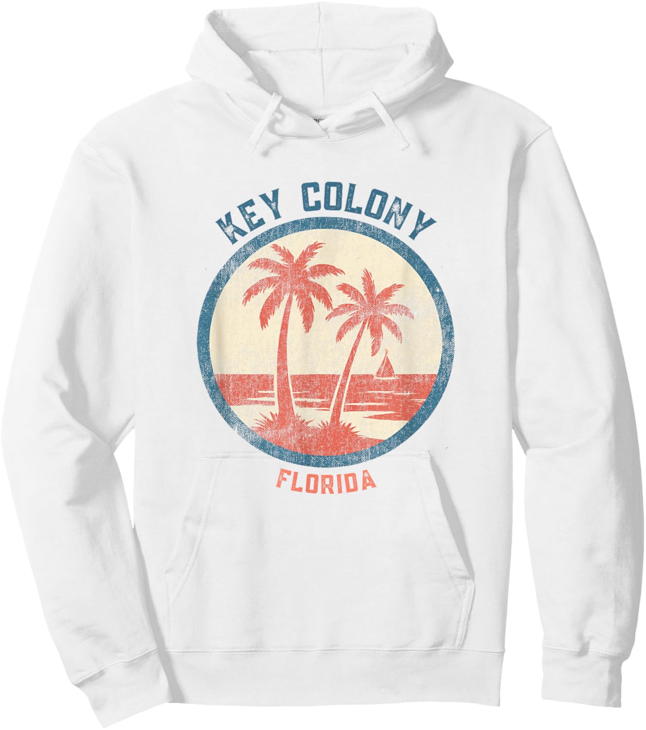 Key Colony Florida Retro Vintage Souvenir Gift Hoodie - Hoodie | White