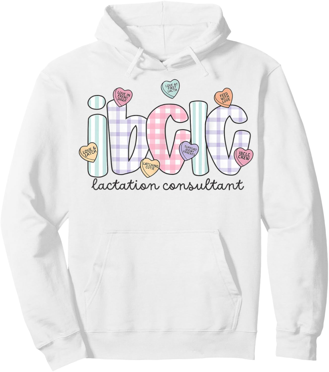 Ibclc Valentine S Day Lactation Consultant V-Day Hearts Work Hoodie - Hoodie | White
