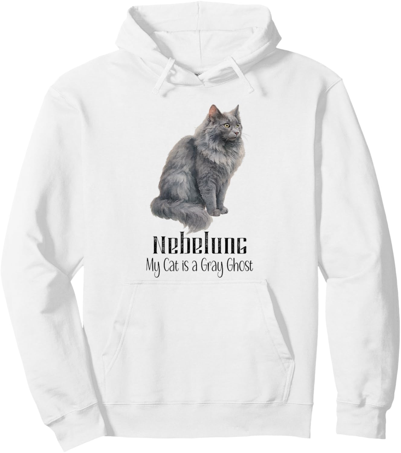 Nebelung Cat Gray Ghost for Pet Fans Hoodie - Hoodie | White