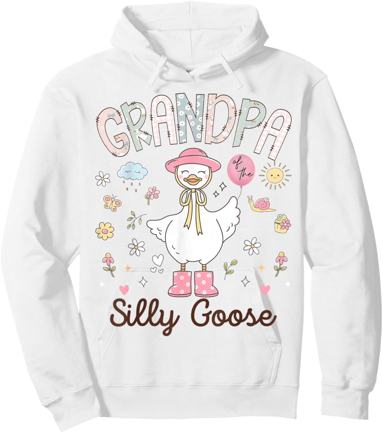 Grandpa of The Silly Goose Funny Birthday Girl Party Hoodie - Hoodie | White