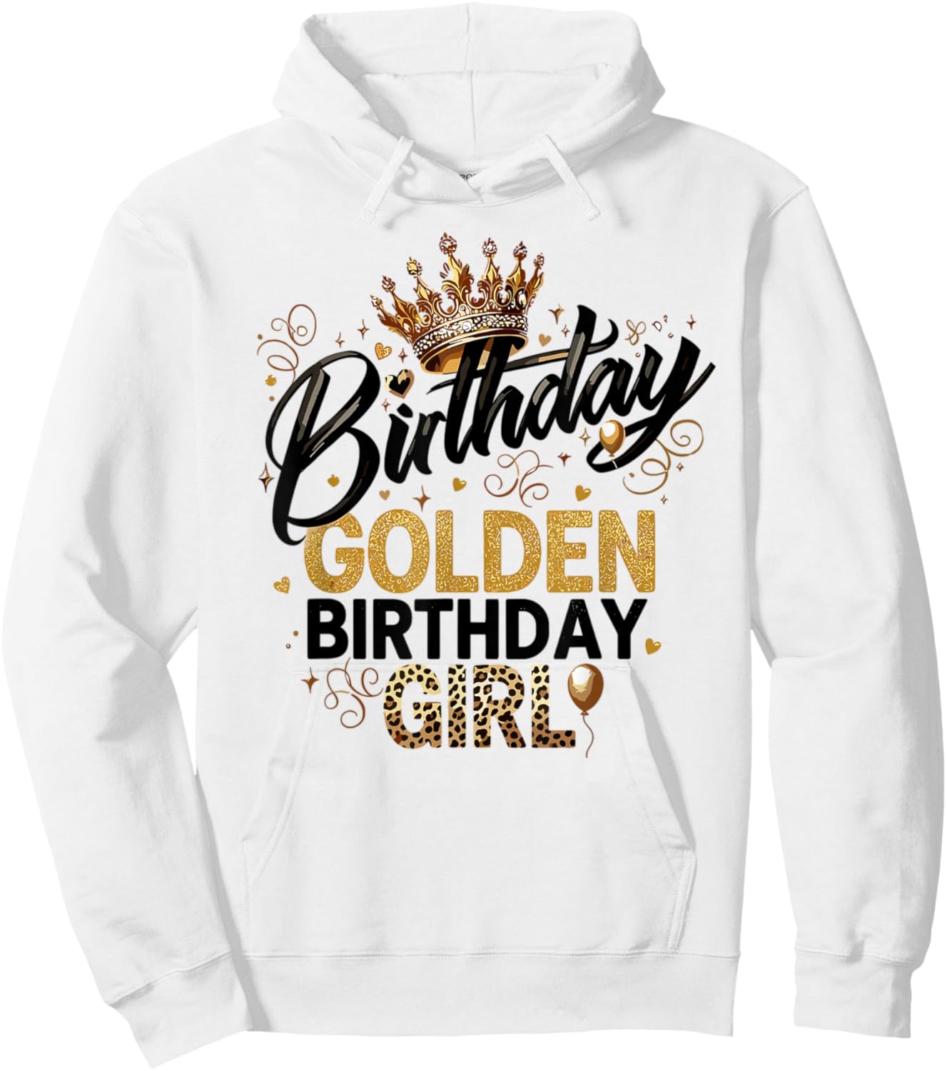 Golden Birthday Girl Era Women Kids Groovy Hoodie - Hoodie | White