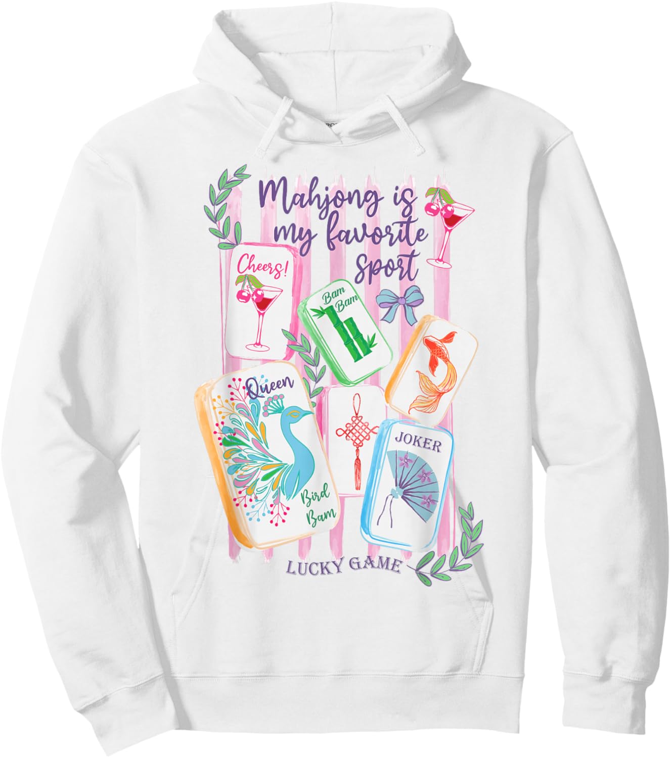Mahjong Favorite Sport Mahjong Love Playing Chinese Game Hoodie - Hoodie | White