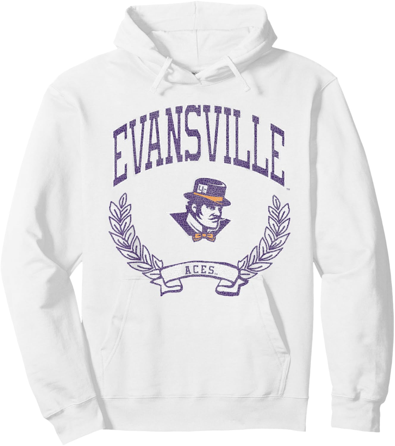 Evansville Purple Aces Victory Vintage Orange Hoodie - Hoodie | White