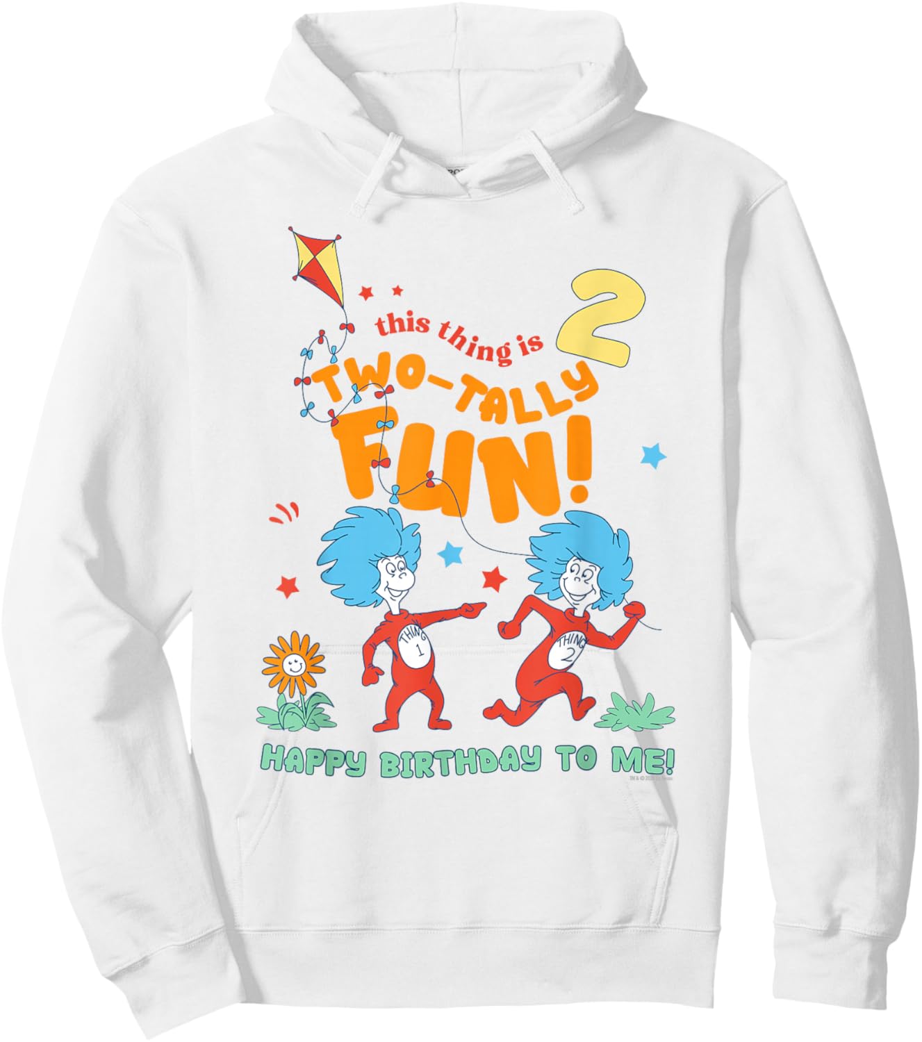 Dr. Seuss This Thing is 2 Birthday Officially Licensed Hoodie - Hoodie | White