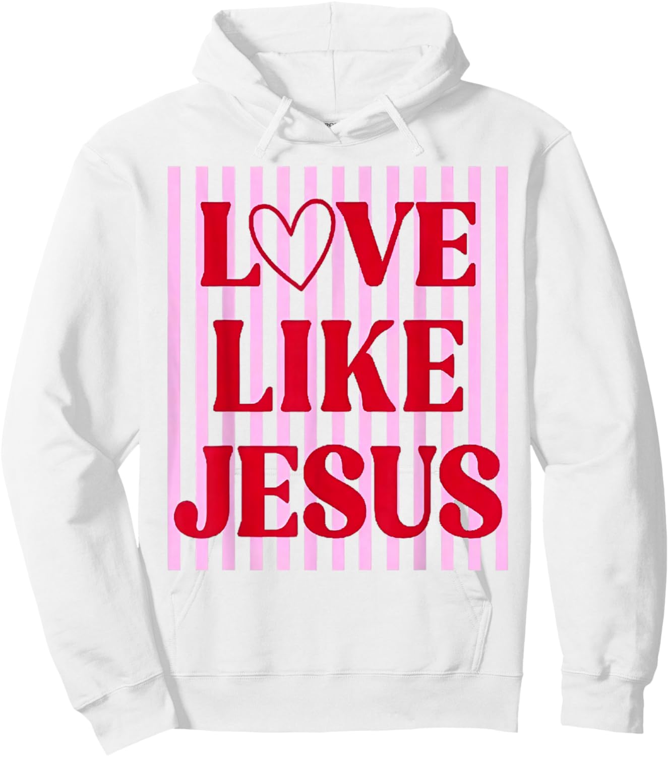 Love Like Jesus Coquette Bow Stripe Women Girl Hoodie - Hoodie | White