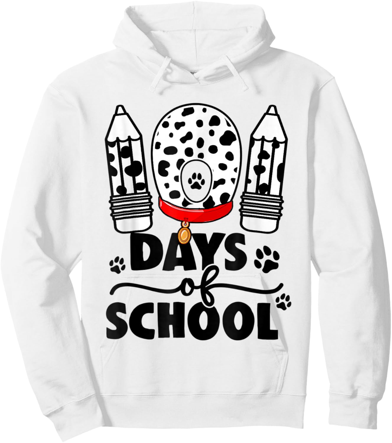 Cute Dog Happy 101 Days School Teacher Student 100 Days Hoodie - Hoodie | White