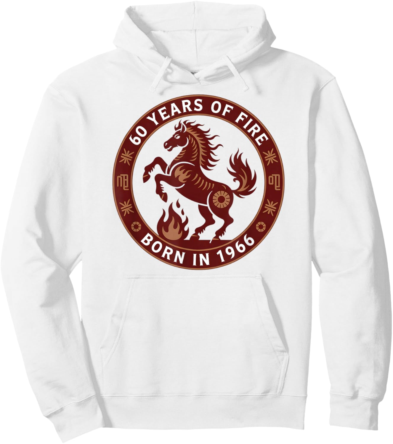 Chinese Zodiac 2026 Year of The Fire Horse 60 Years of Fire Hoodie - Hoodie | White