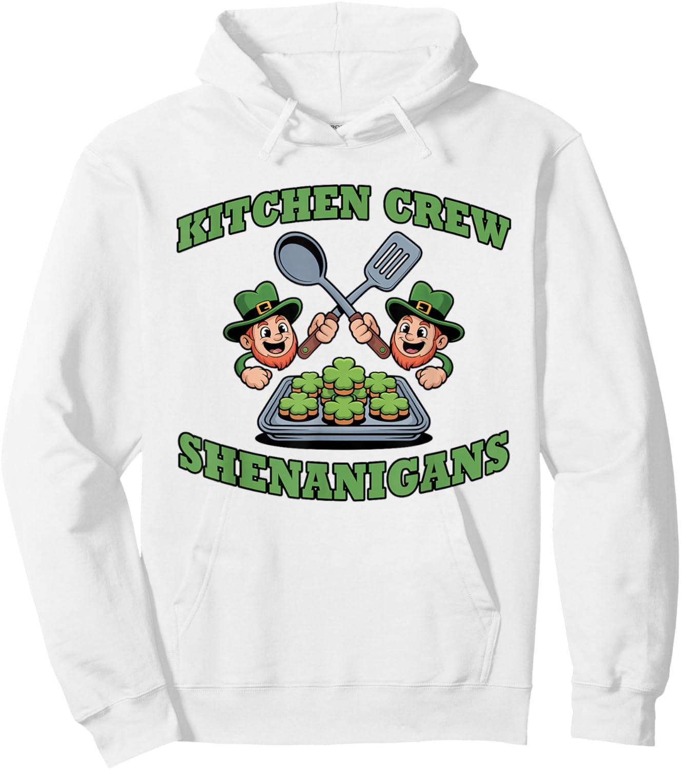 Kitchen Crew Shenanigans Lunch St Patricks Day School Staff Hoodie - Hoodie | White