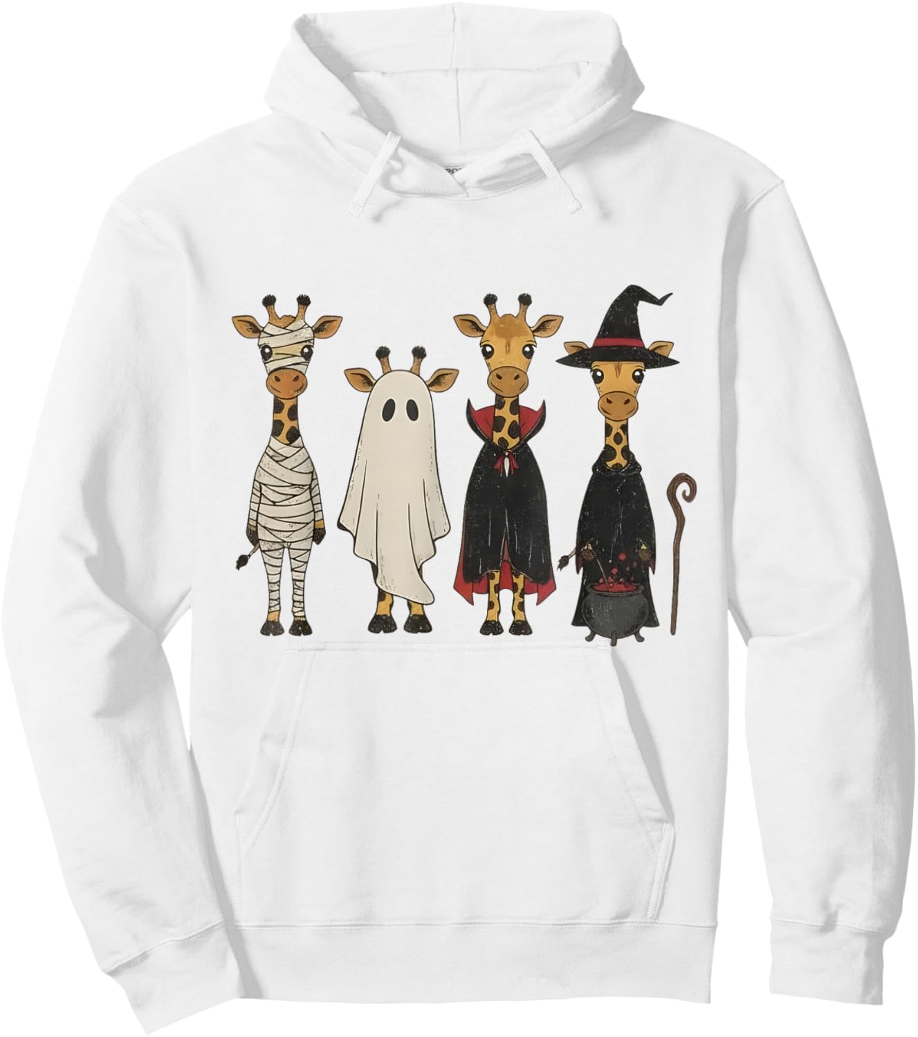 Giraffe Halloween Costume Funny Spooky Animal Coquette Hoodie - Hoodie | White
