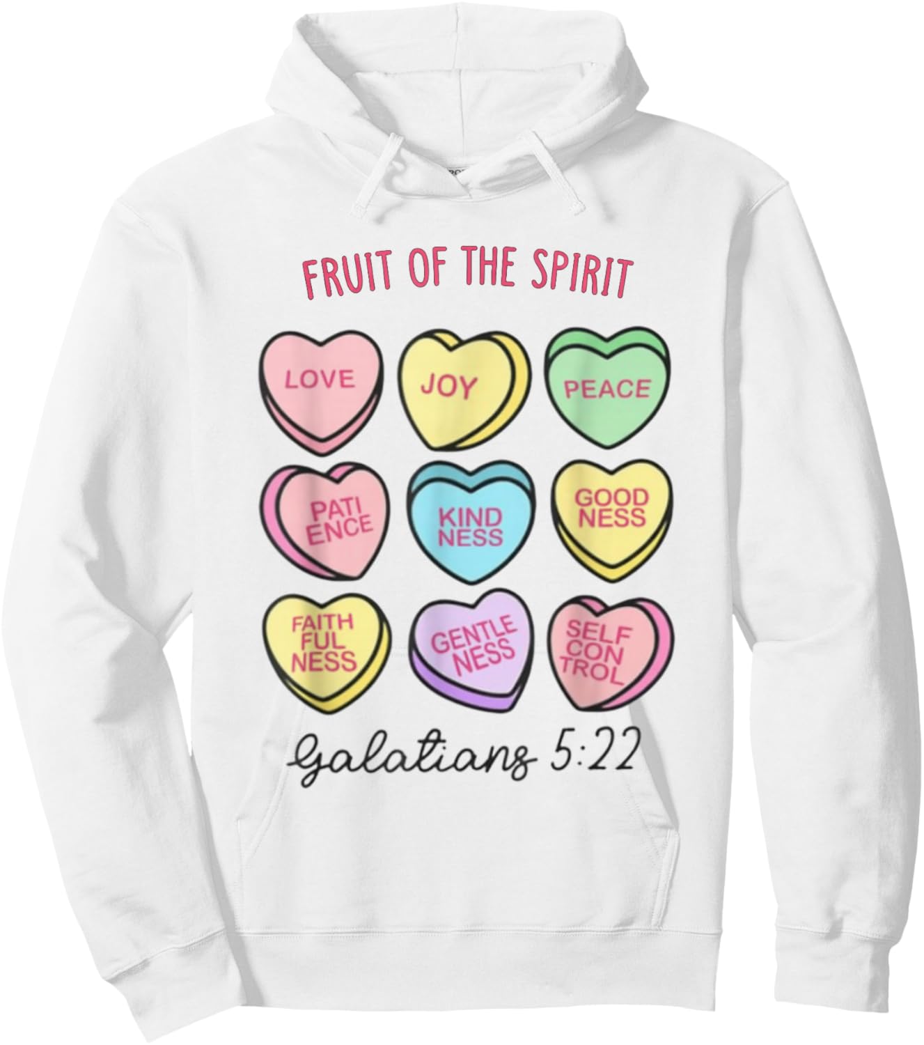 Fruit of The Spirit Christian Hearts Valentines Day Women Hoodie - Hoodie | White