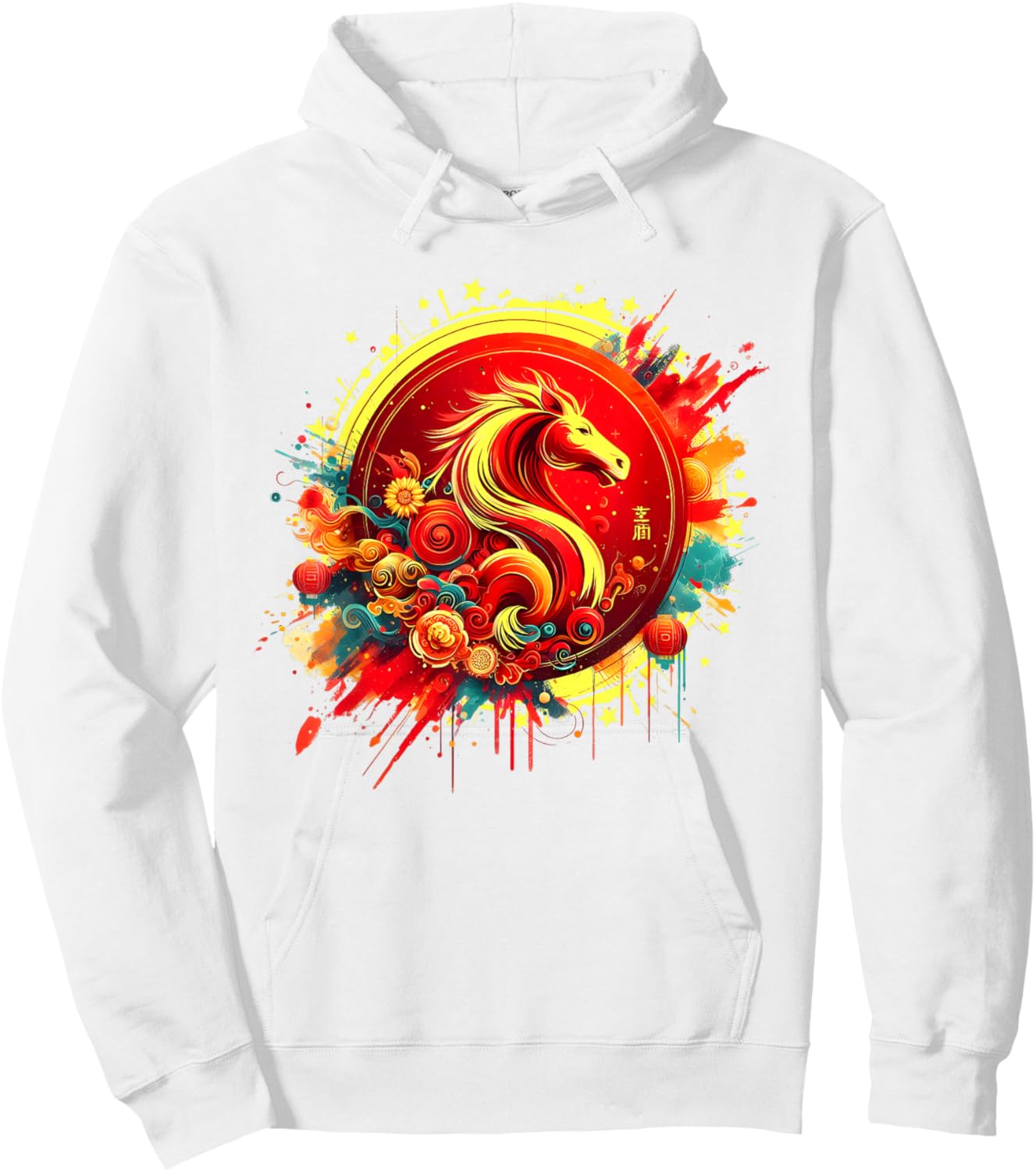 Chinese New Year 2026 Horse Happy Chinese New Year 2026 Hoodie - Hoodie | White