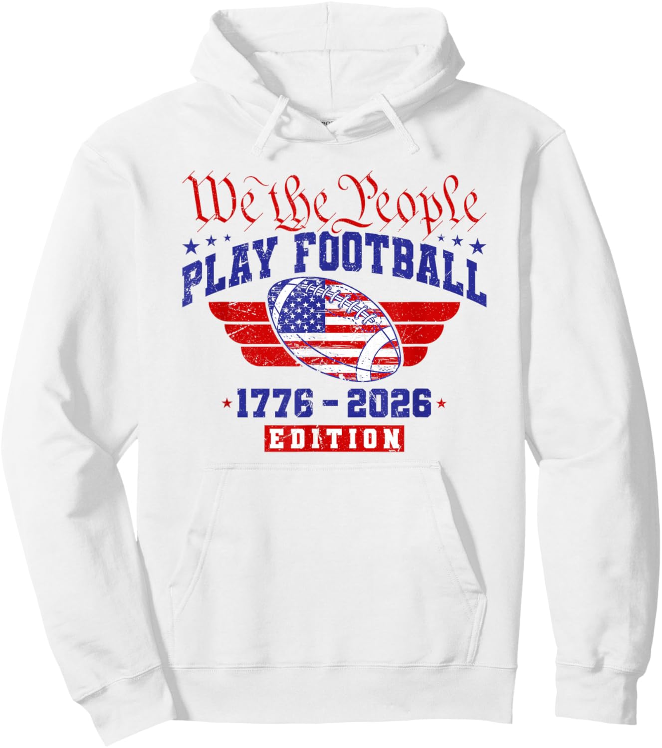 250th Birthday USA 250 Years Football Hoodie - Hoodie | White
