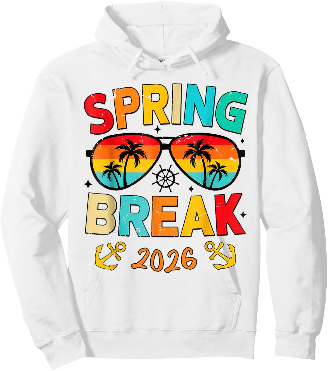 Aesthetic Spring Break 2026 Family Vacation Squad Graphic Hoodie - Hoodie | White