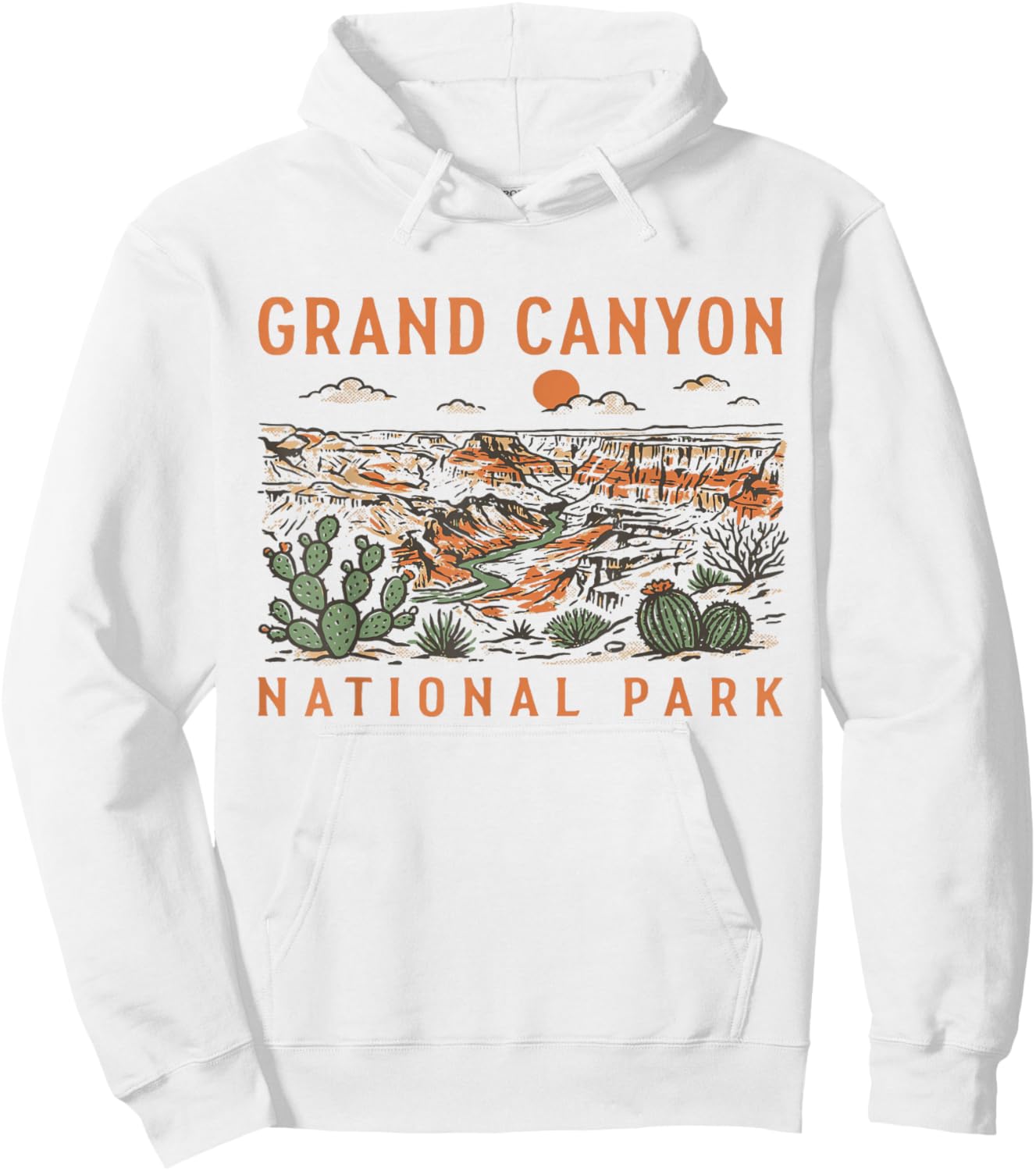 Grand Canyon National Park Arizona Vintage Nature Graphic Hoodie - Hoodie | White