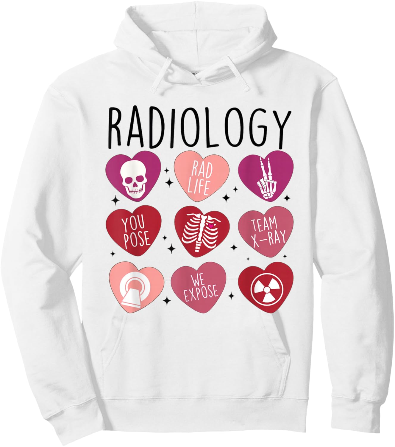 Women Retro Radiology Tech Valentine's Day X-Ray Technician Hoodie - Hoodie | White