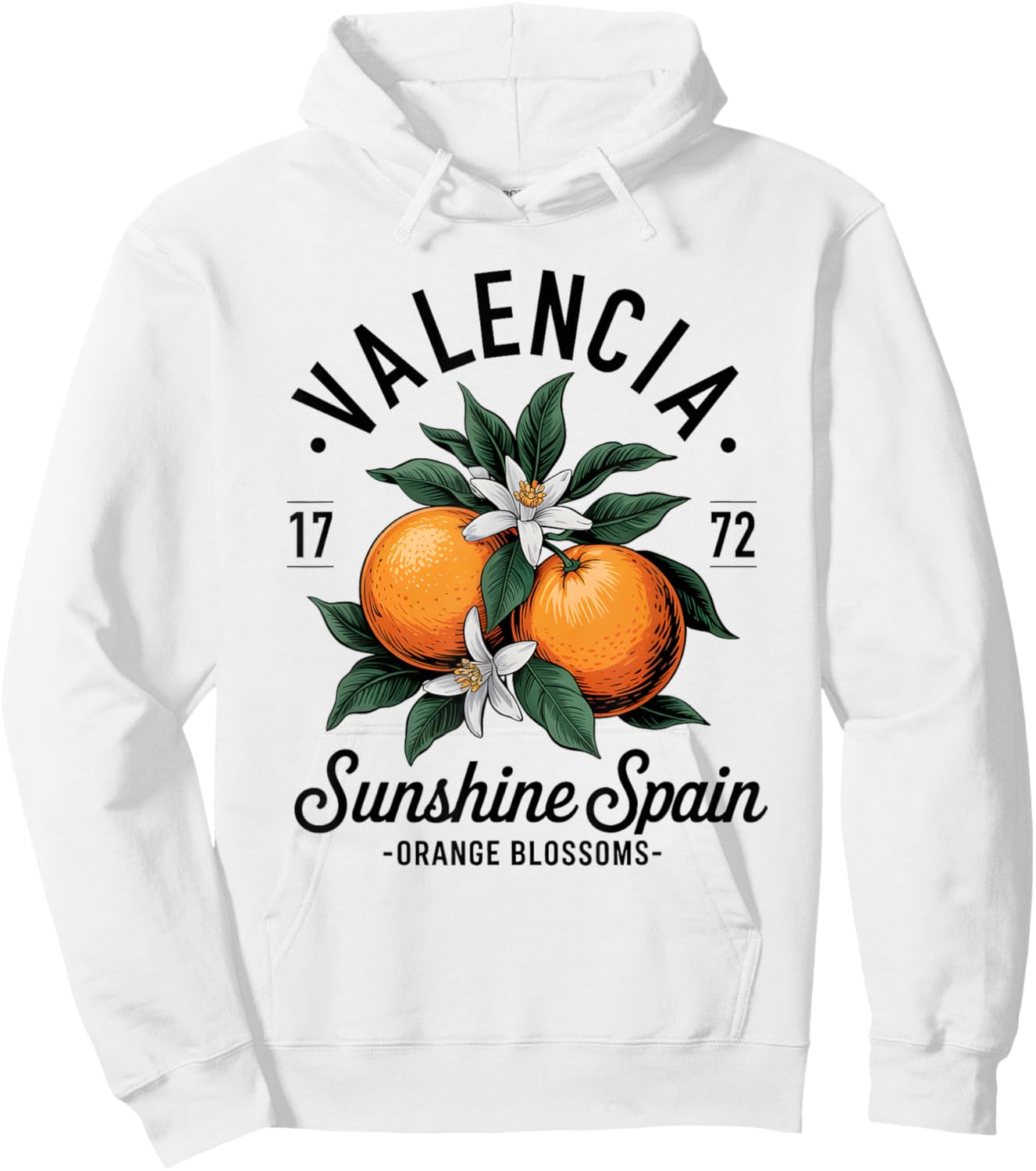 Valencia Spain Orange Blossom Vintage Design Hoodie - Hoodie | White