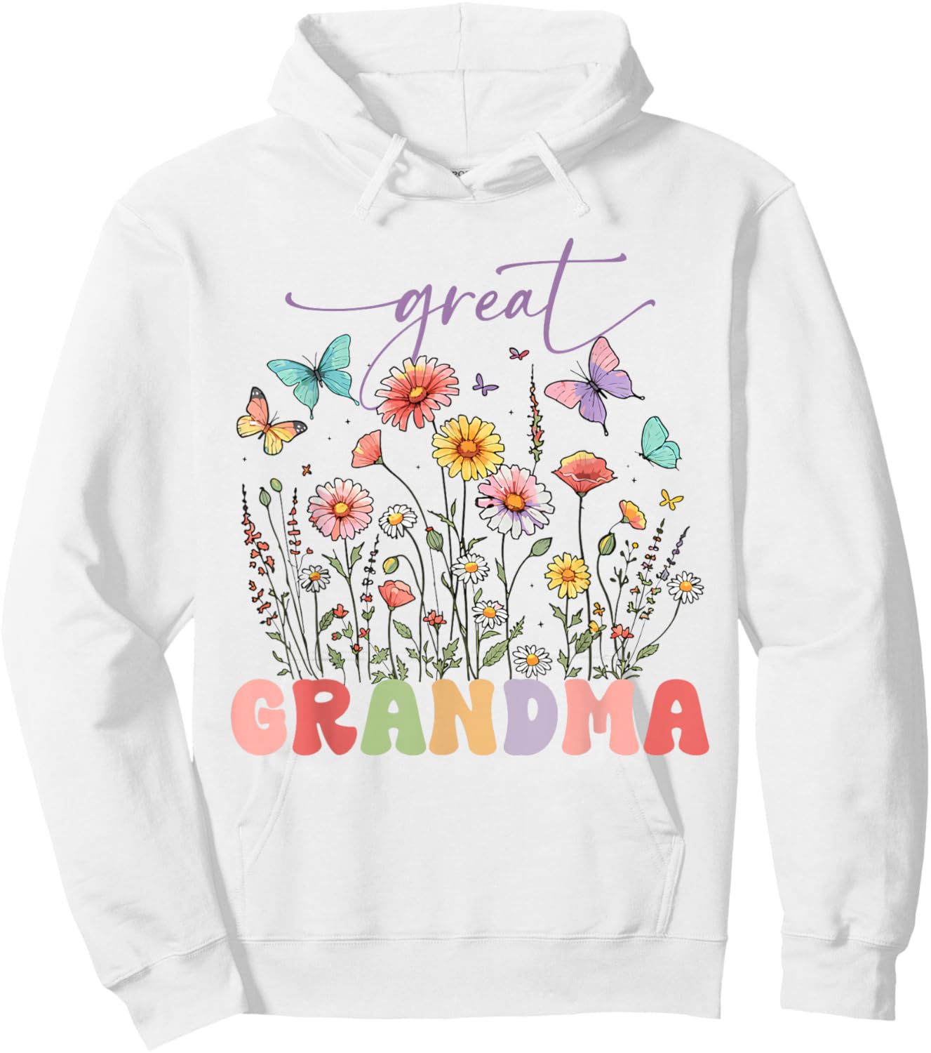 Wildflowers Great Grandma Floral Mother's Day Great Grandma Hoodie - Hoodie | White