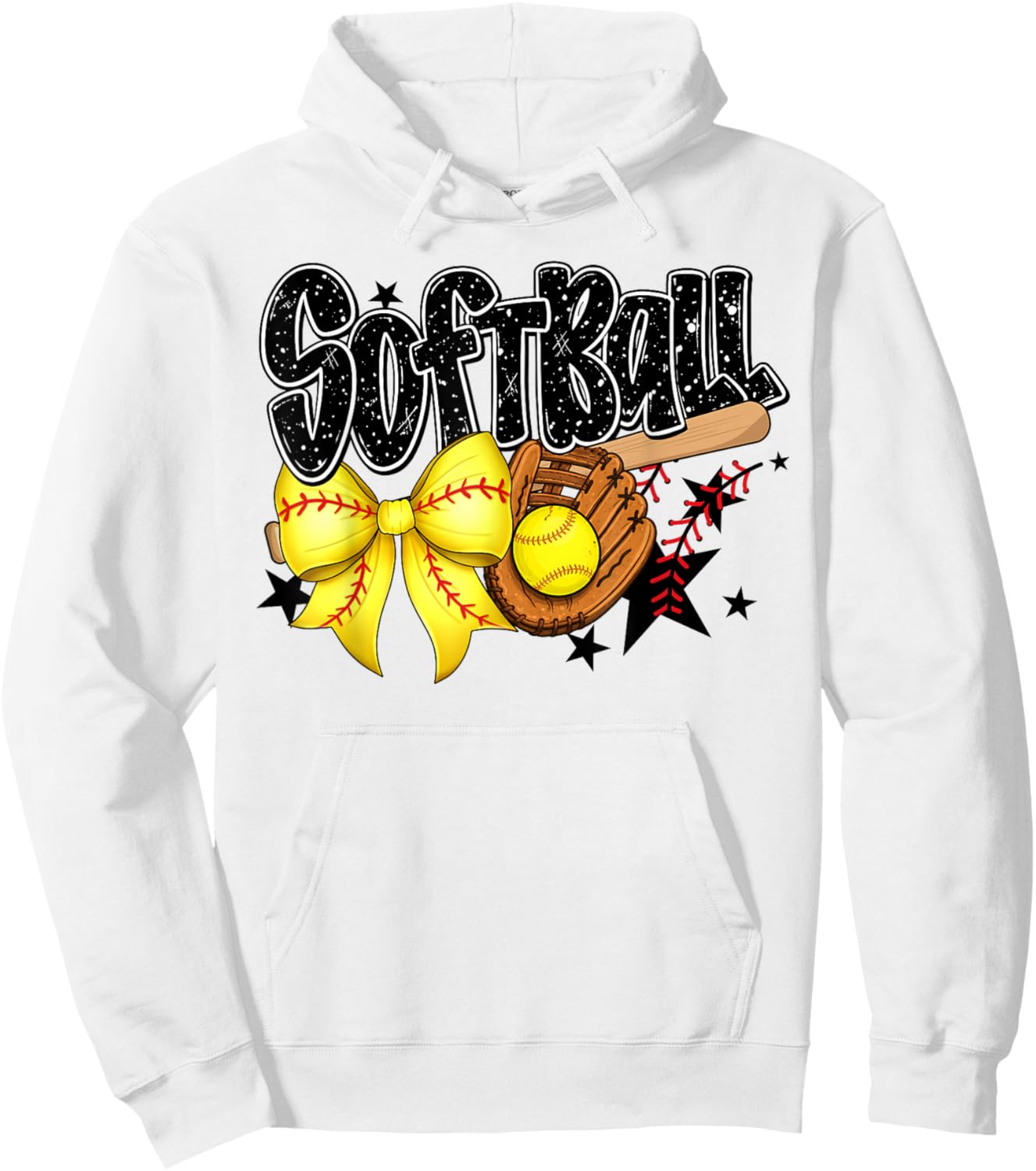 Softball Coquette Bow Game Day Softball Vibes Women Girls Hoodie - Hoodie | White