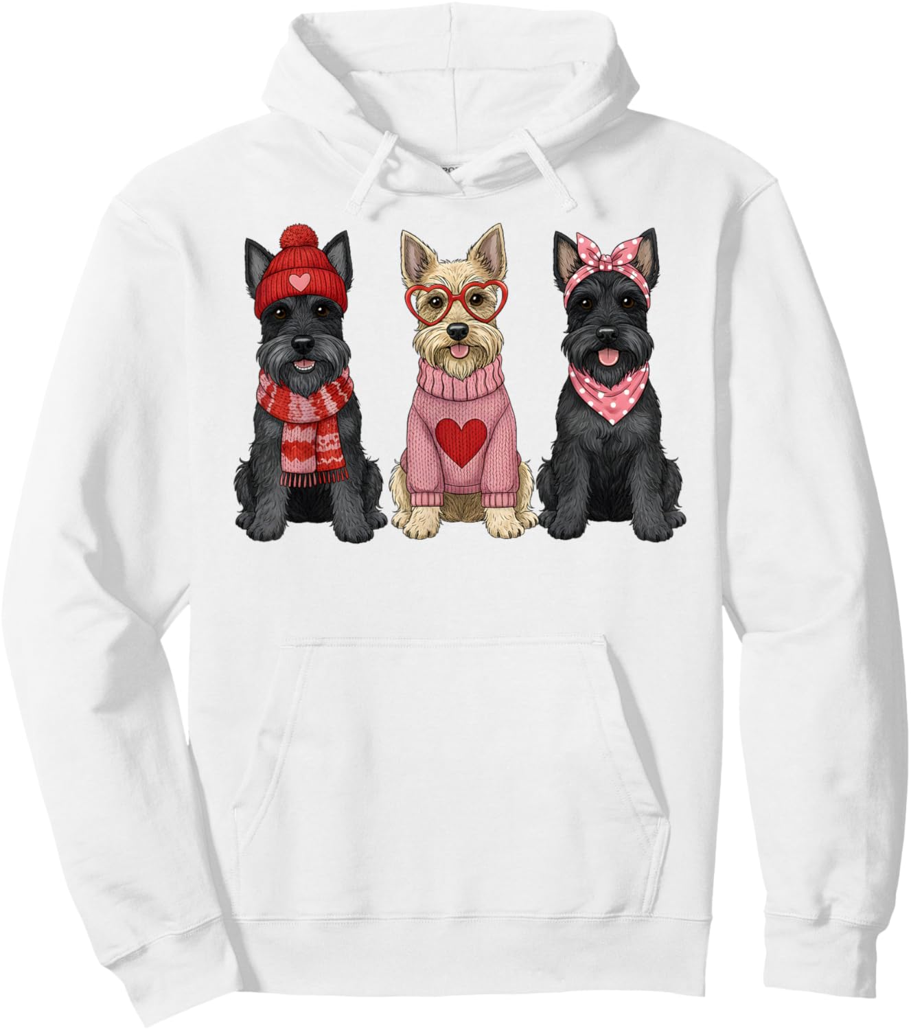 Cute Scottish Terrier Valentine Scottie Dog Hoodie - Hoodie | White