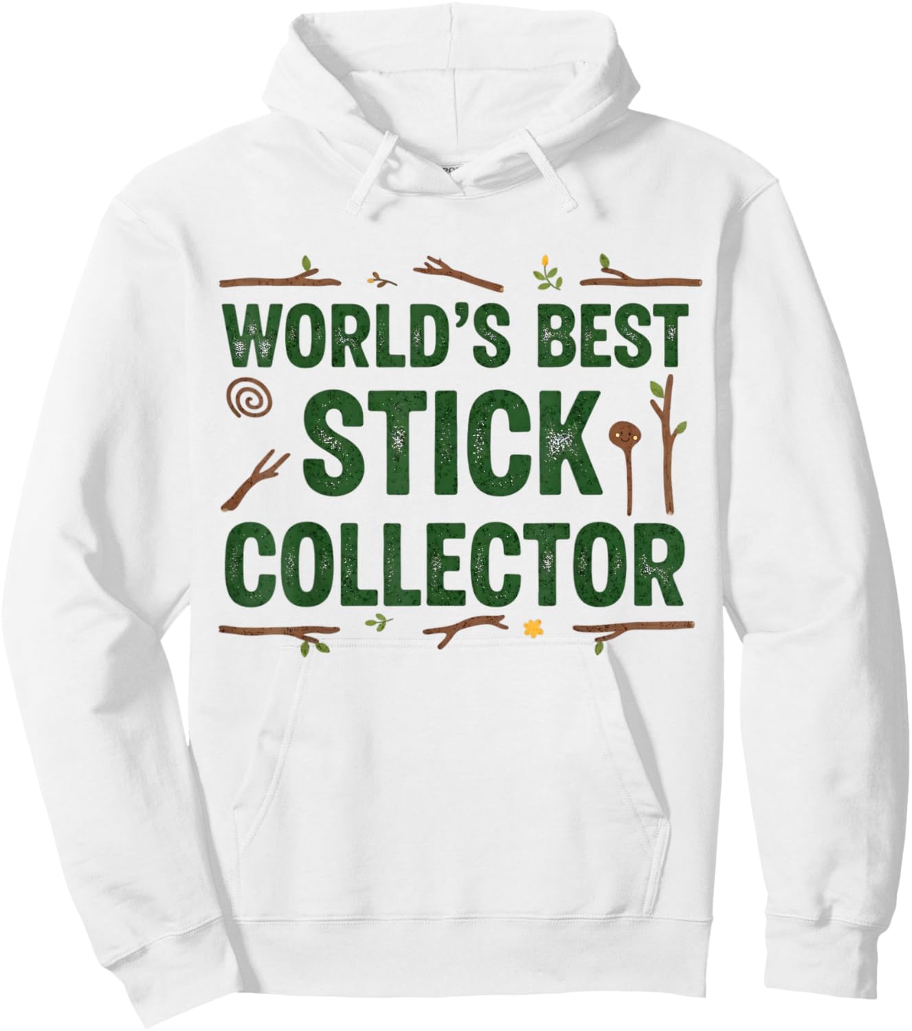 World's Best Stick Collector Funny Camping Design for Boys Hoodie - Hoodie | White