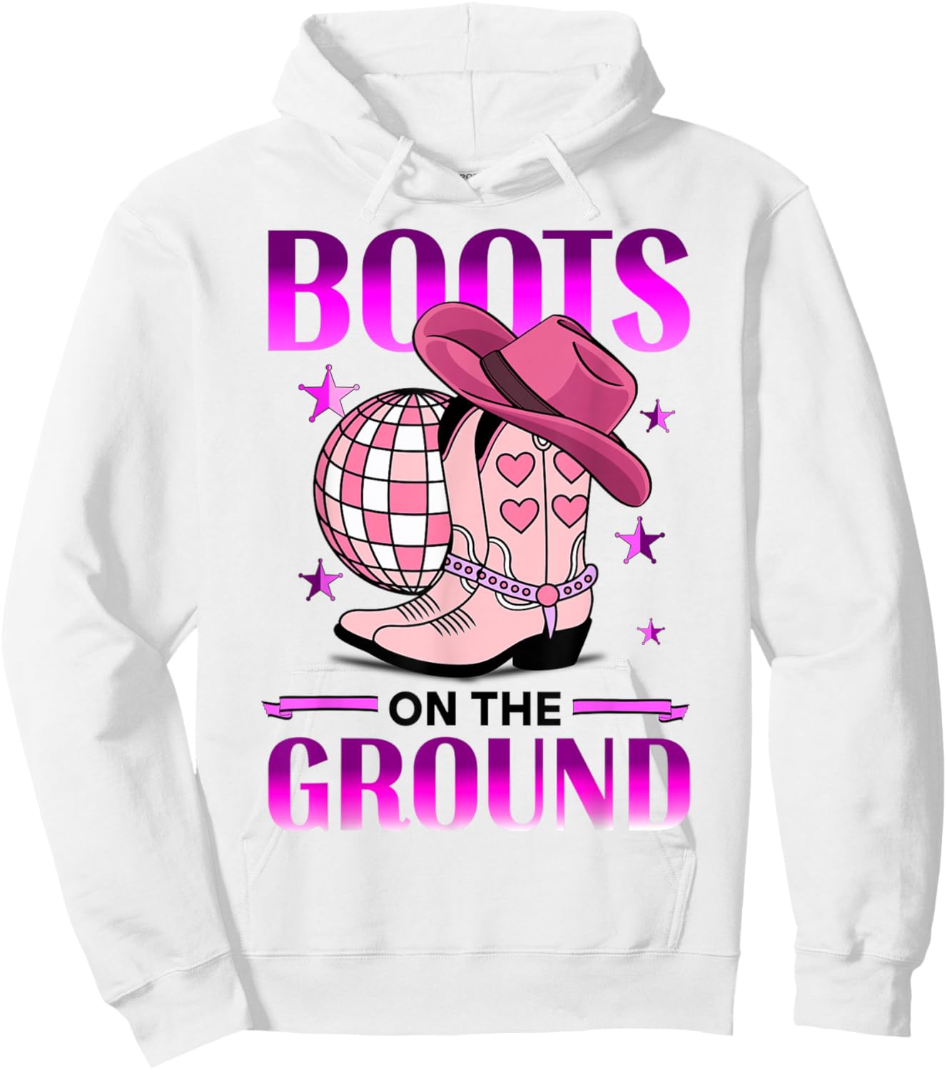 Boots On The Ground Cowboy Country Western Hoodie - Hoodie | White