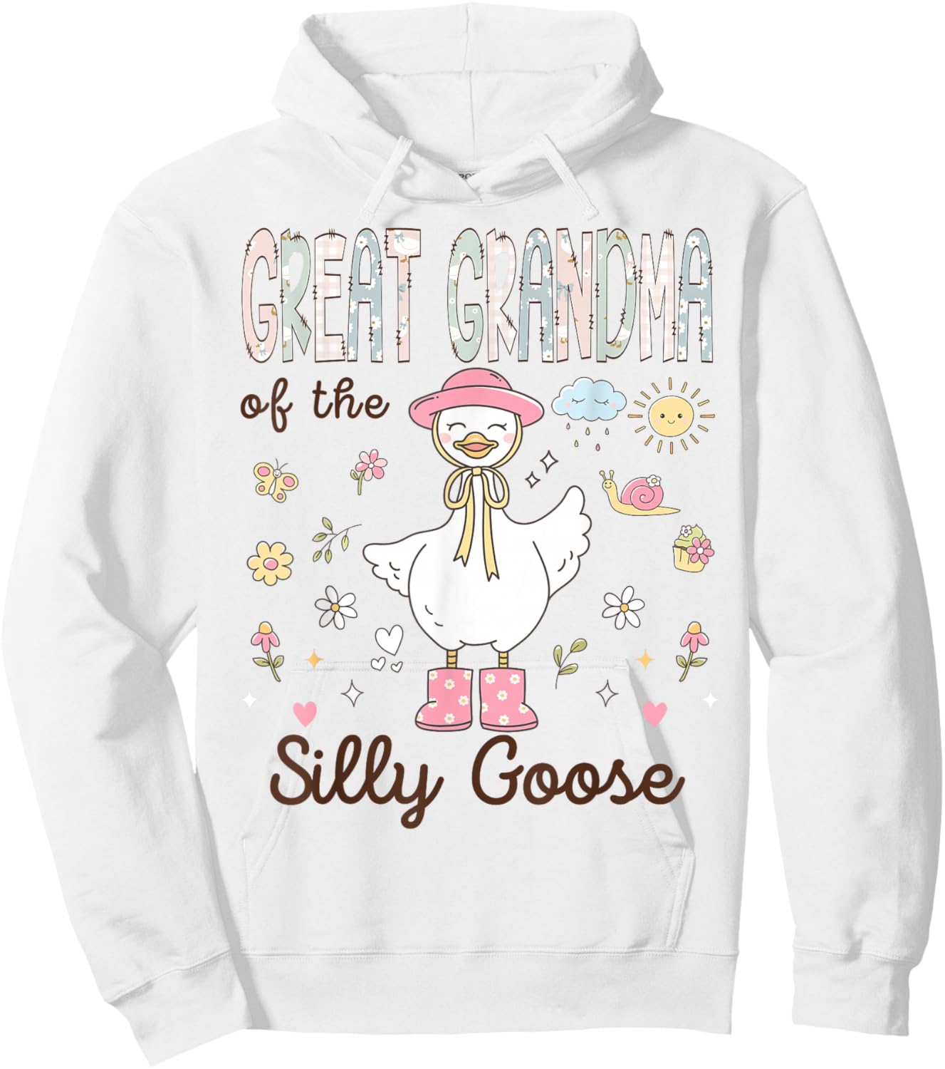 Great Grandma of The Silly Goose First Birthday Girl Family Hoodie - Hoodie | White