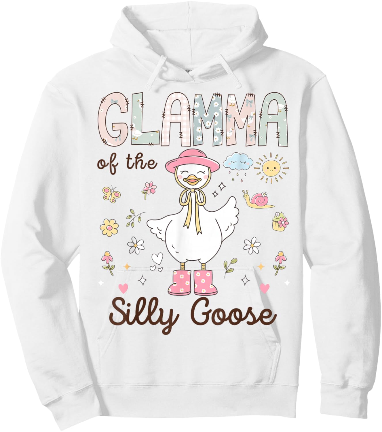 Glamma of The Silly Goose First Birthday Girl Family Hoodie - Hoodie | White