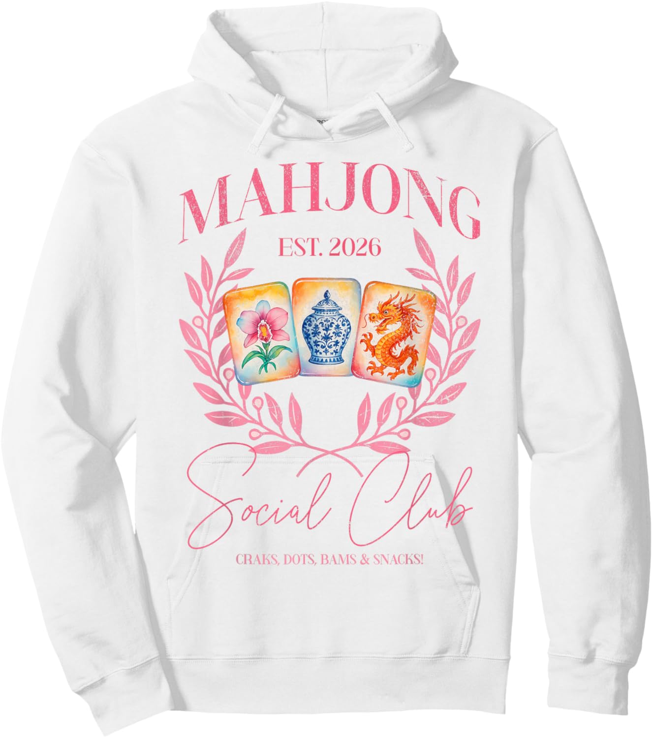 Mahjong Social Club 2026 Mahjong Love Playing Chinese Game Hoodie - Hoodie | White