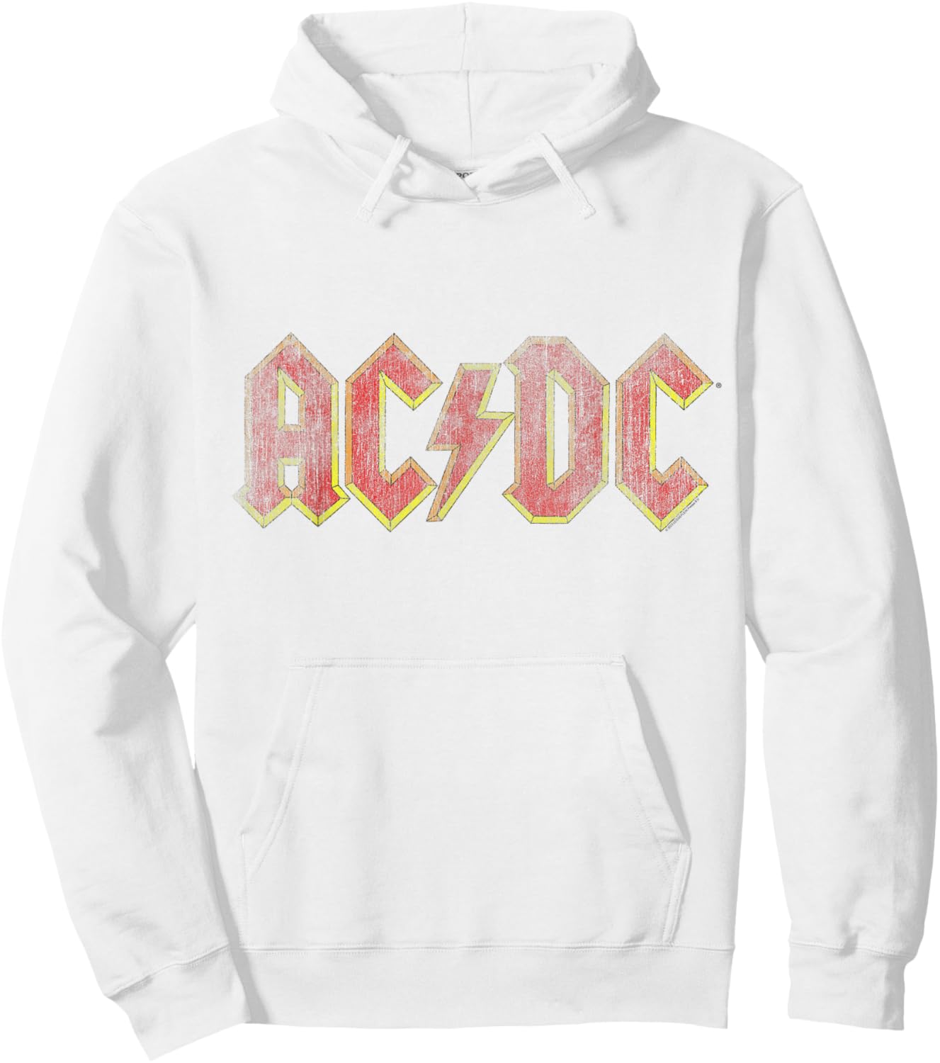 Official AC/DC Vintage Logo for Rock Fans Hoodie - Hoodie | White
