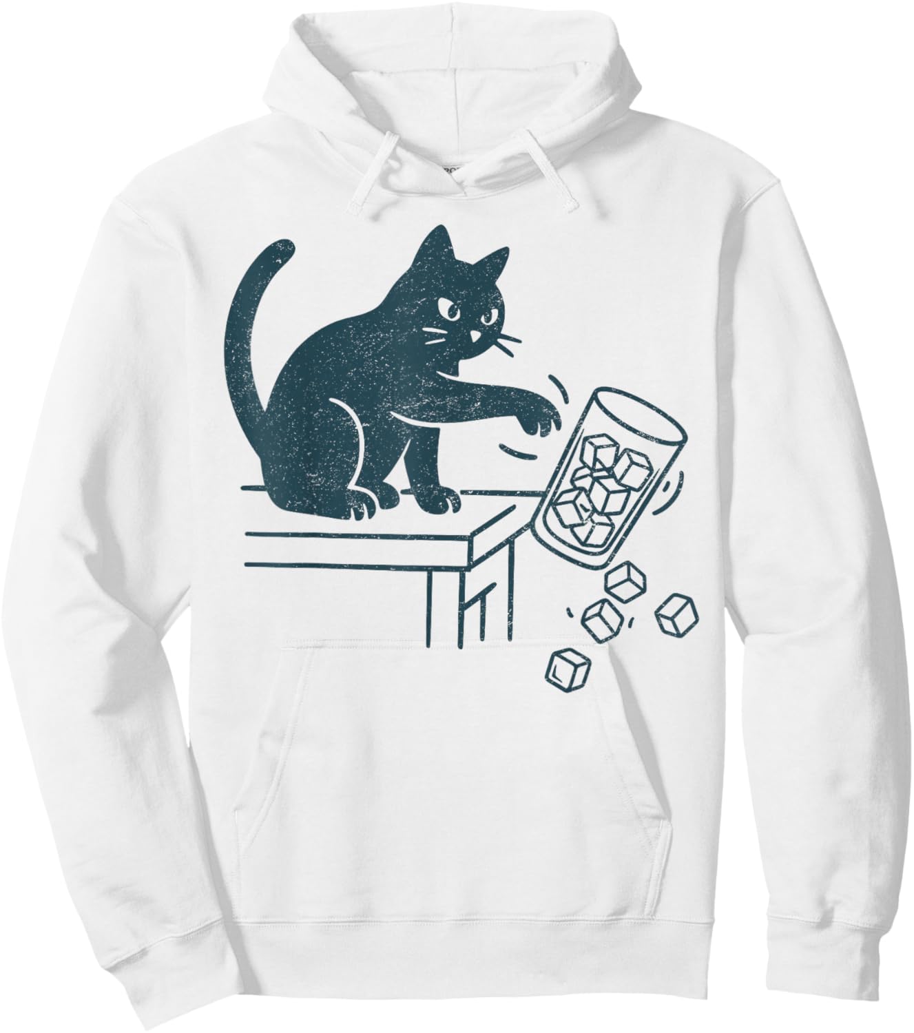 Abolish ICE Funny Black Cat Pushing Ice Cat Meme Men Women Hoodie - Hoodie | White