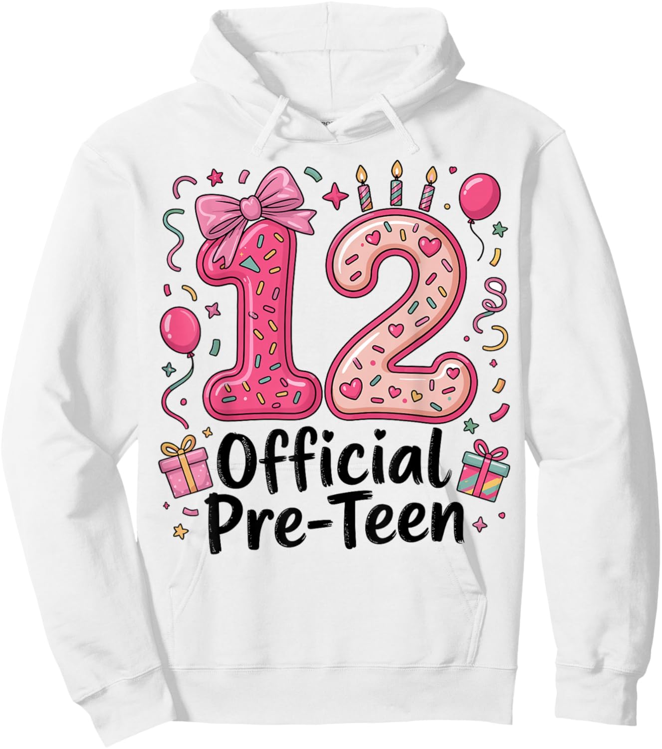 12 Official Pre-Teen Coquette 12 Year Old 12th Birthday Girl Hoodie - Hoodie | White