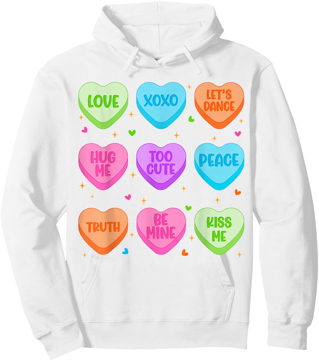 Cute Candy Heart Outfit Valentine Women Girl Hoodie - Hoodie | White
