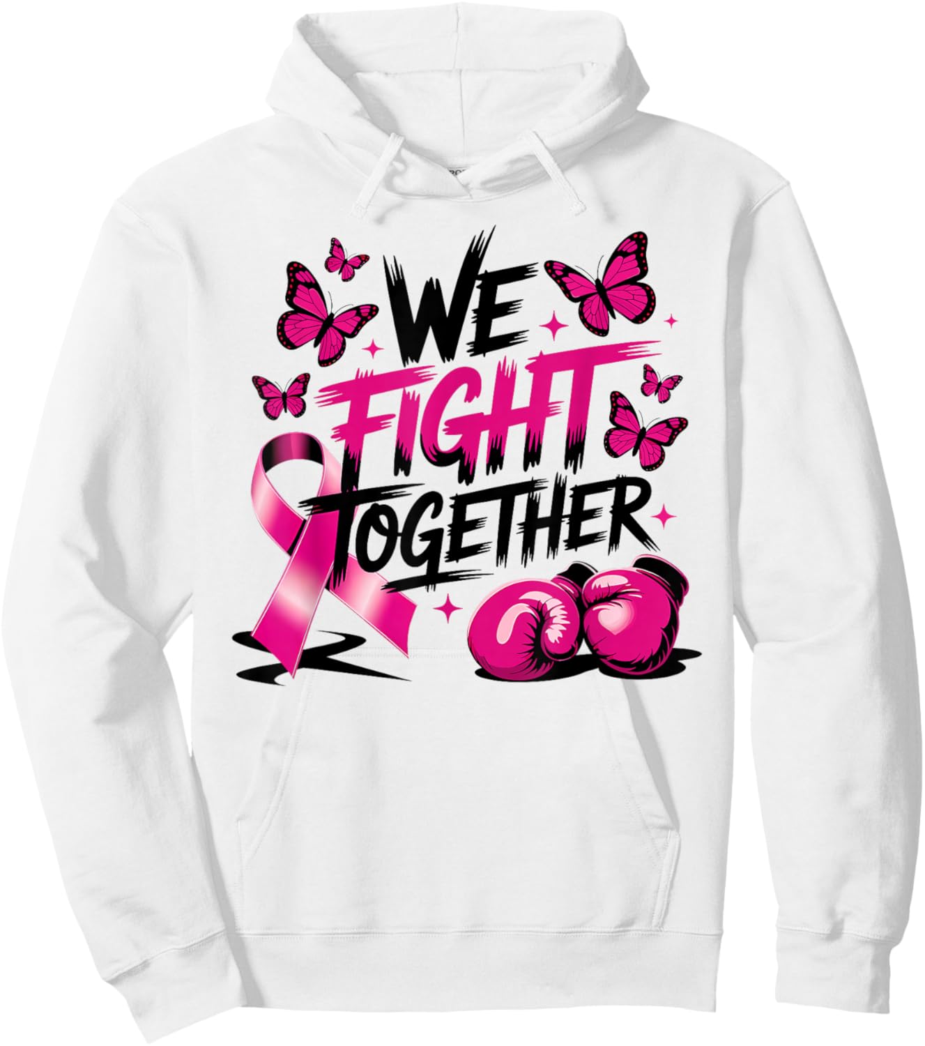 We Fight Together Breast Cancer Awareness Support Squad Hoodie - Hoodie | White