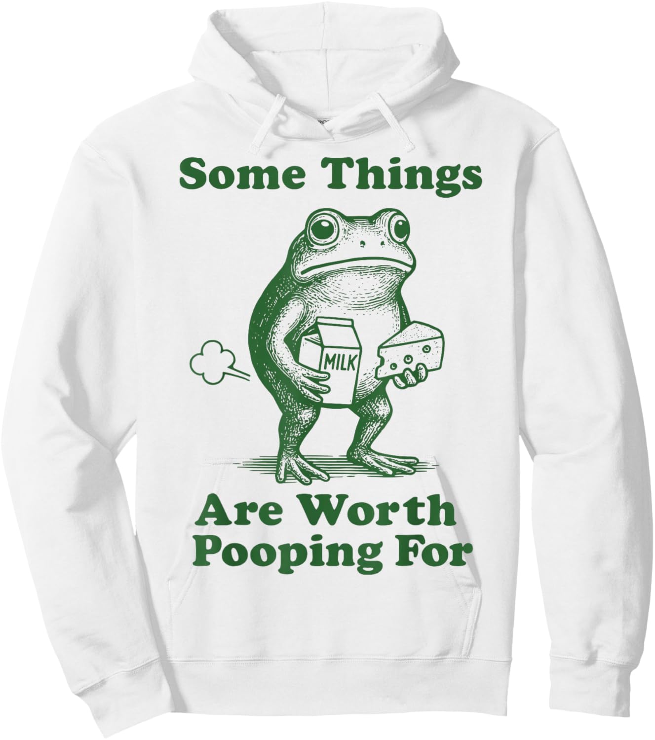Some Things are Worth Pooping for Frog Hoodie - Hoodie | White