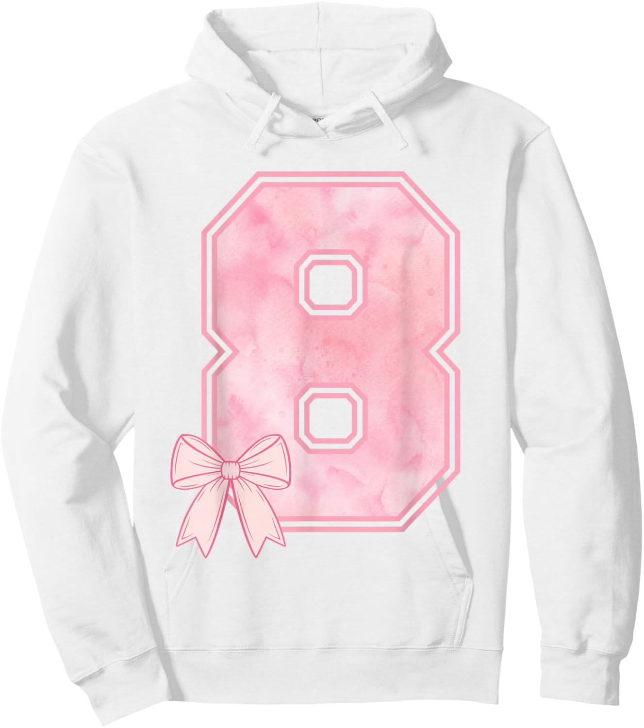 8th Coquette Birthday Party Eight Year Old Girl Coquette Bow Hoodie - Hoodie | White