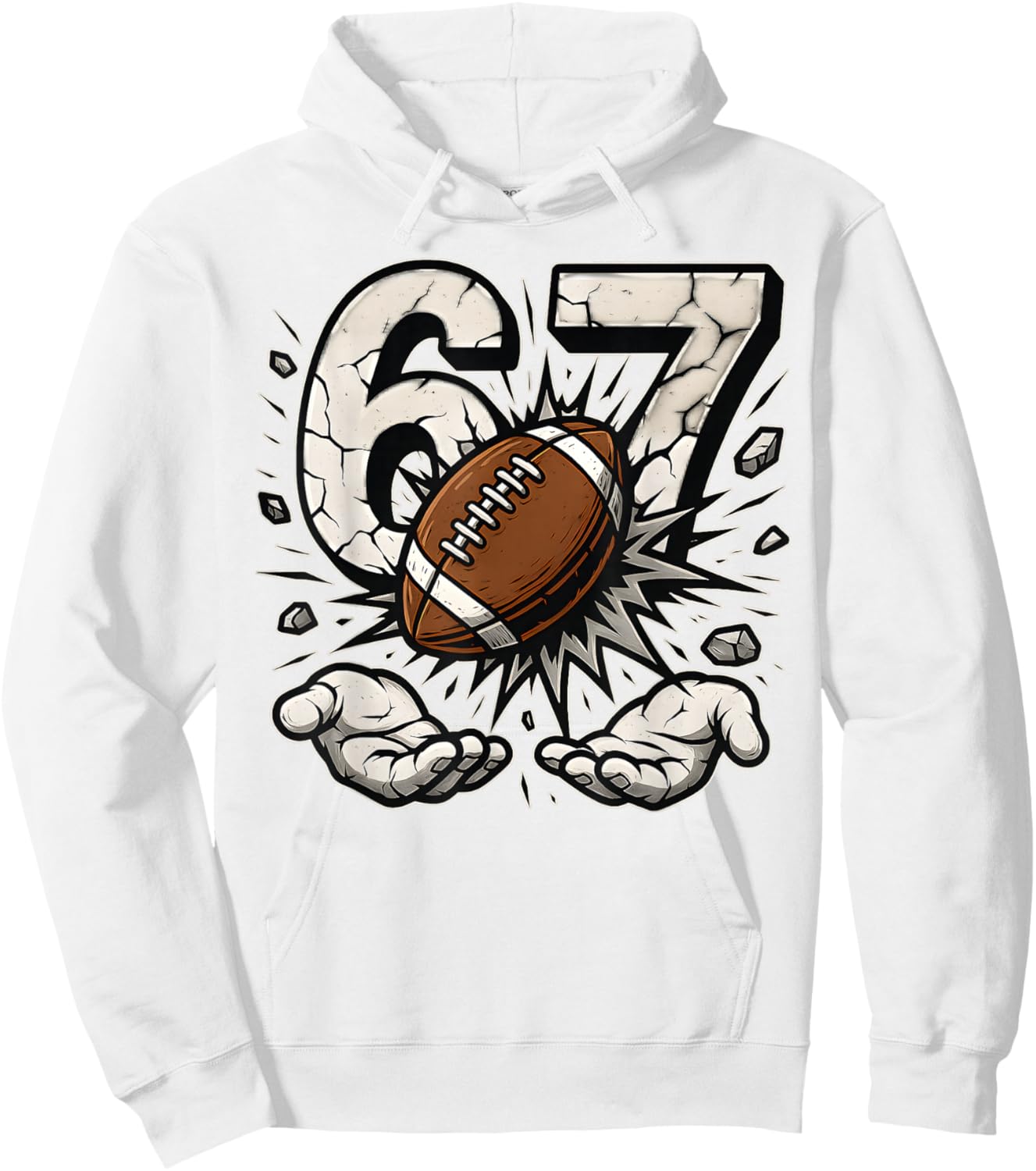 Funny 67 Six Seven American Football 6 7 Meme Gen Alpha Hoodie - Hoodie | White