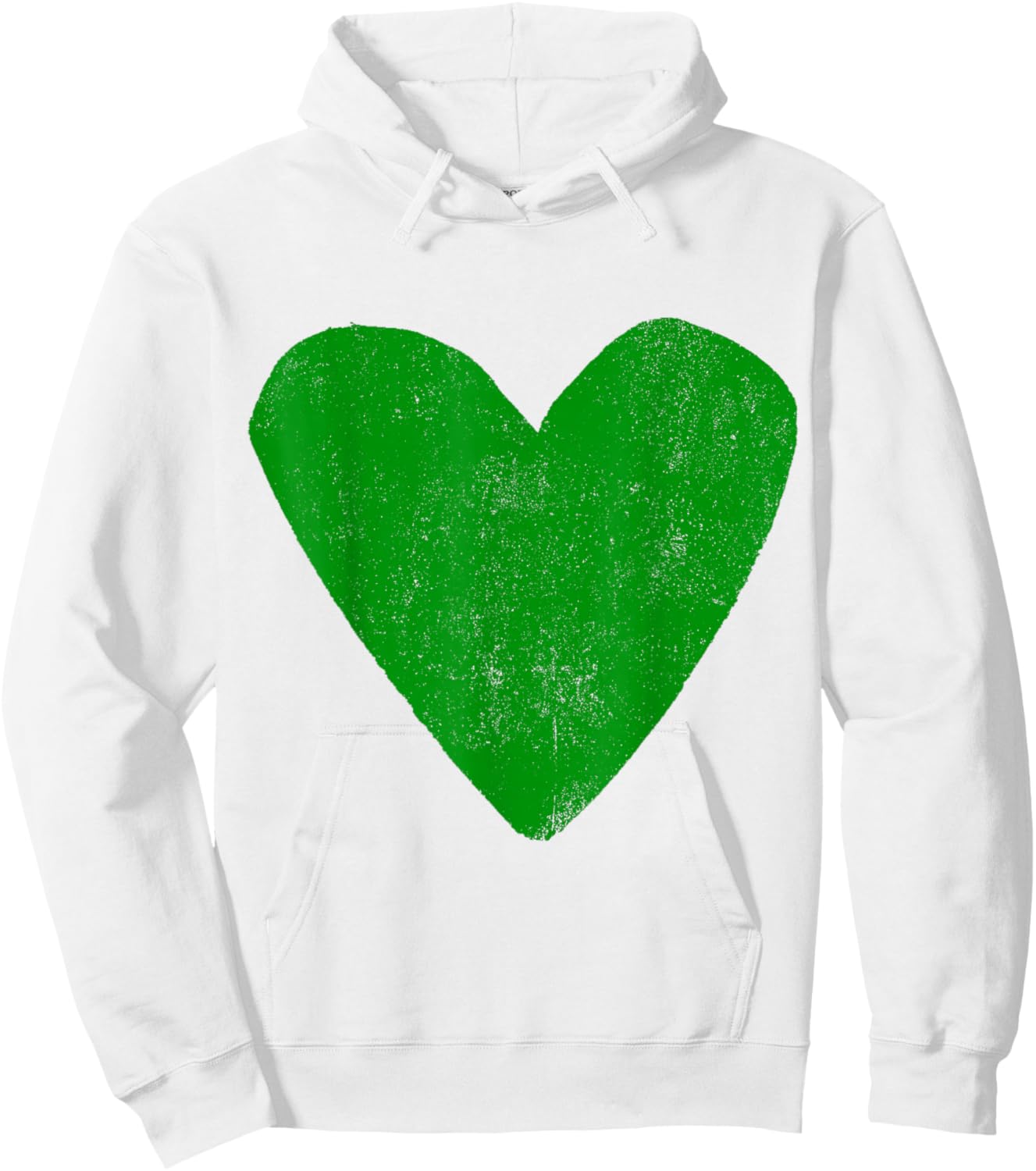 Love Heart Emerald Green Color White Hoodie - Hoodie | White
