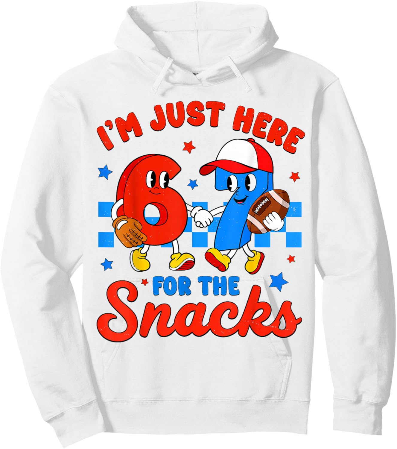 I'm Just Here for The Snacks 67 for Boys Girls Kids Football Hoodie - Hoodie | White