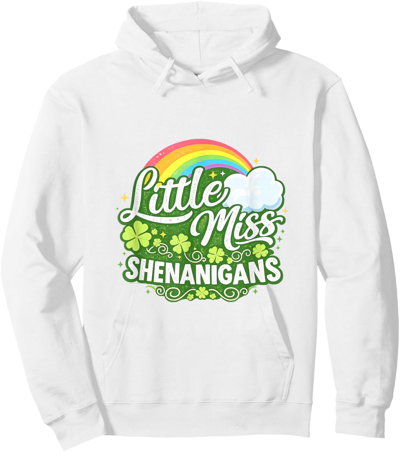 Little Miss Shenanigans St Patrick's Day Kids Girls Toddler Hoodie - Hoodie | White