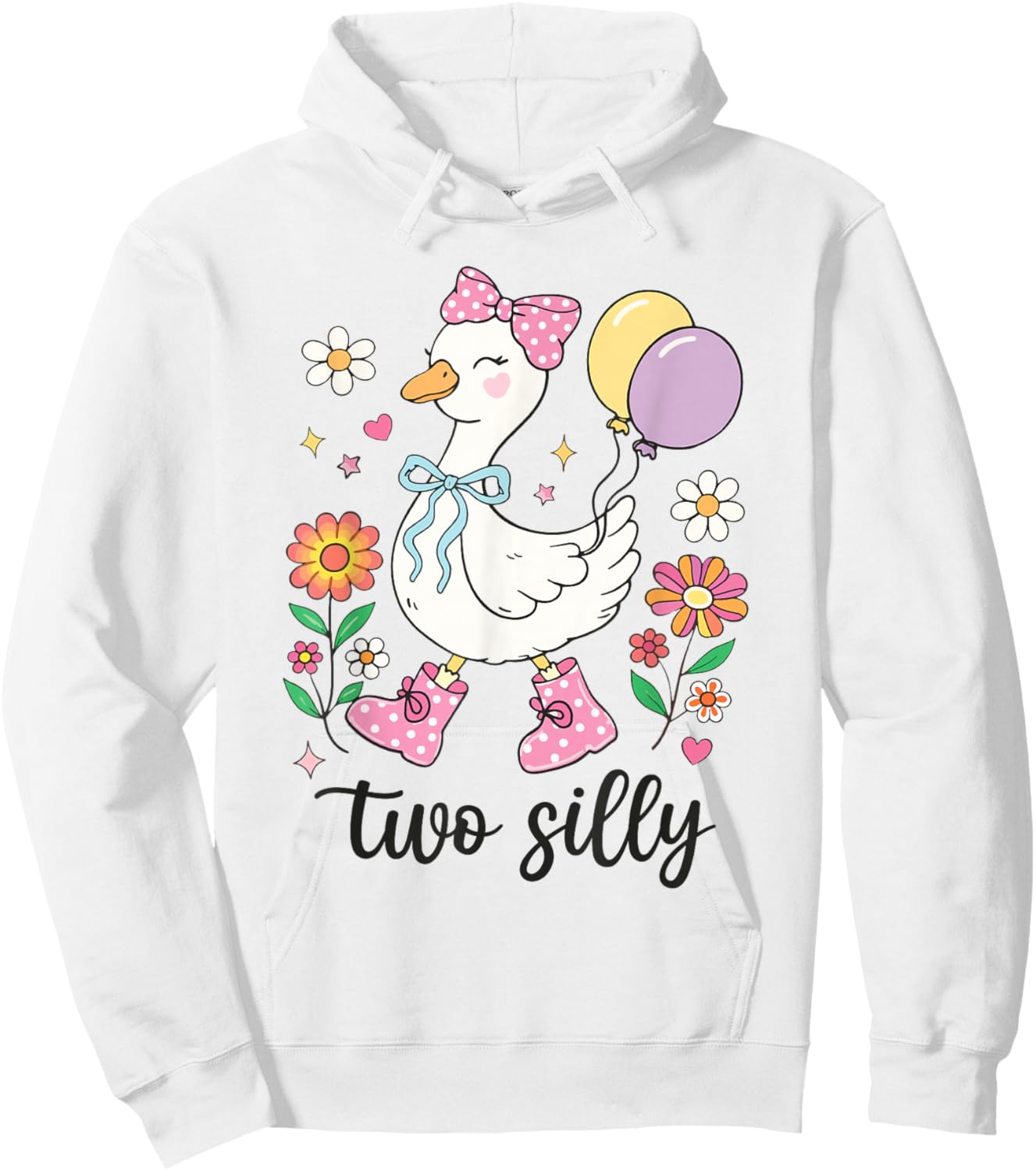 Two Silly Second Birthday Goose 2nd Birthday Hoodie - Hoodie | White