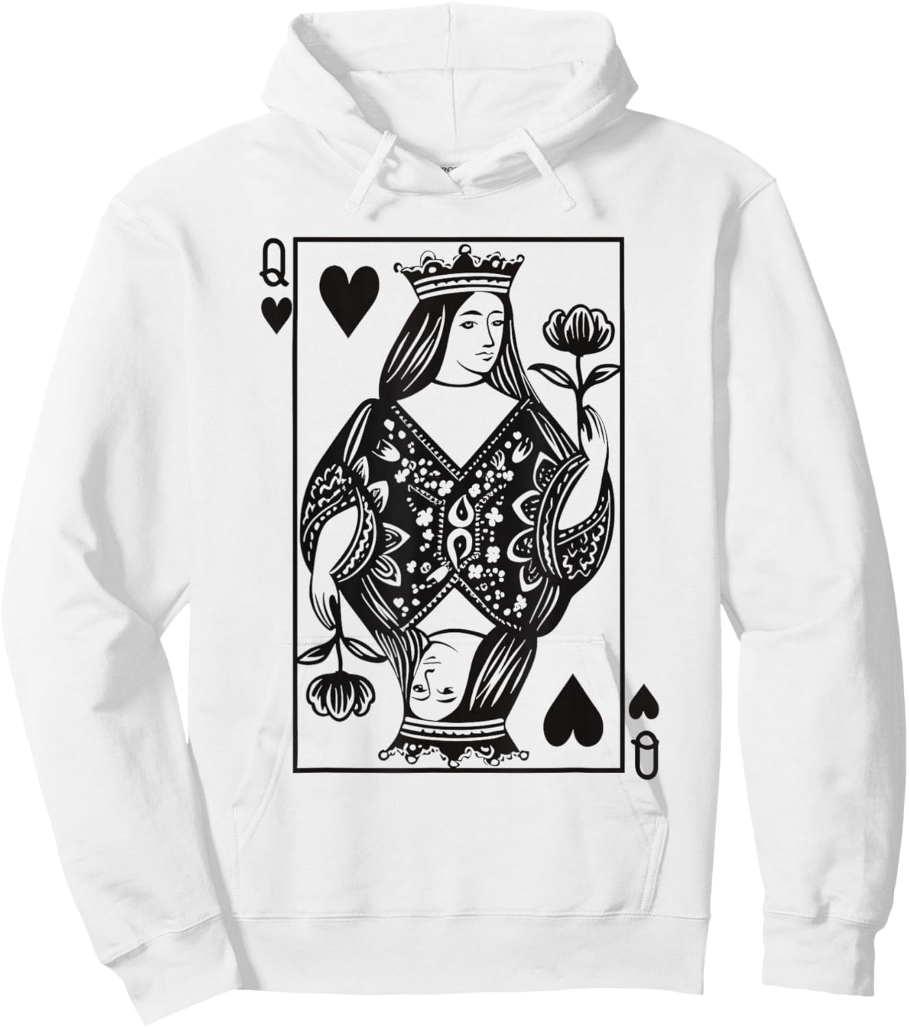 Queen of Hearts Girl Valentine Toddler Girls Valentine's Day Hoodie - Hoodie | White