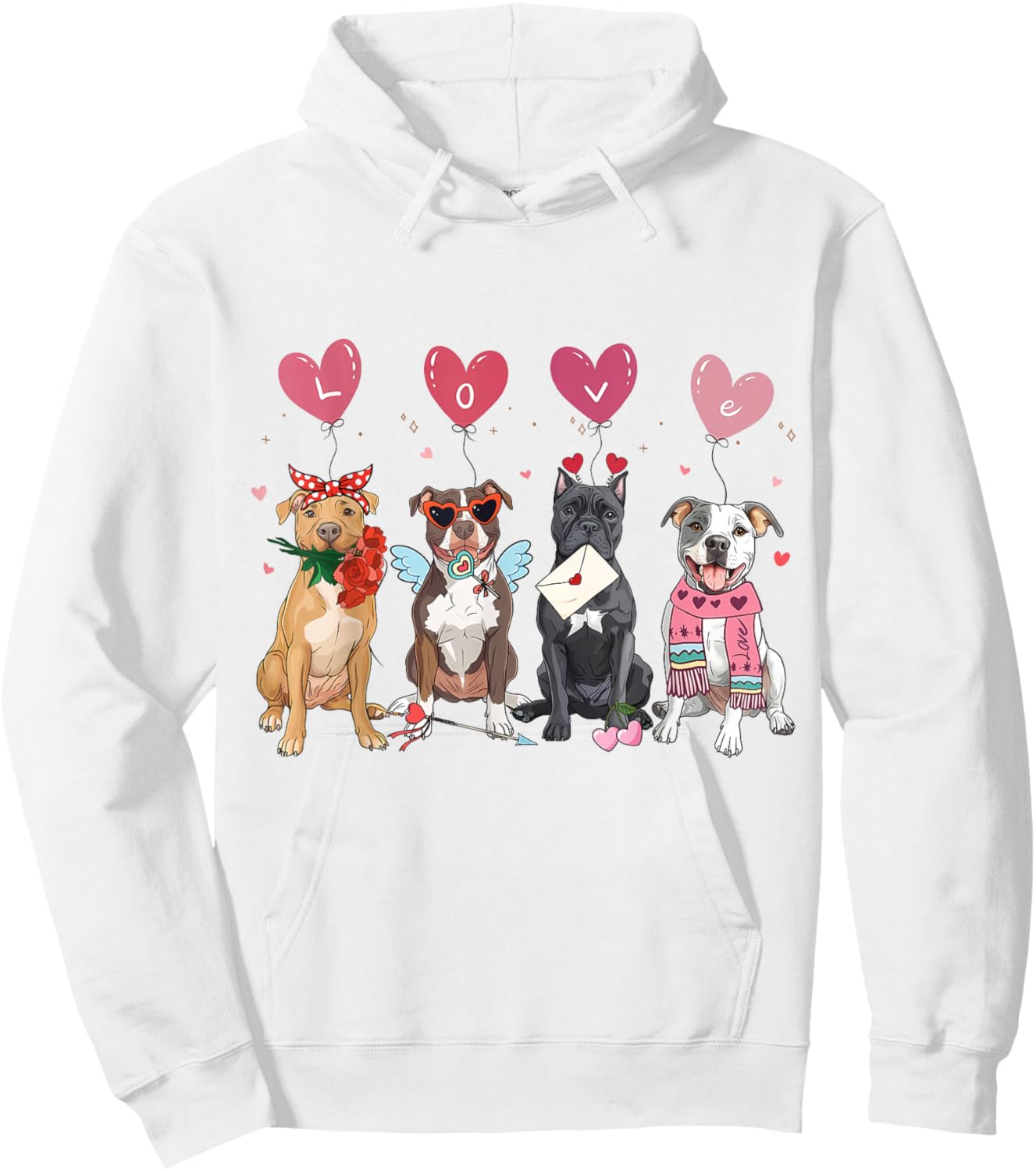 Valentine Dogs Love Cute Pitbull Dog Meme Lovers Gift XOXO Hoodie - Hoodie | White