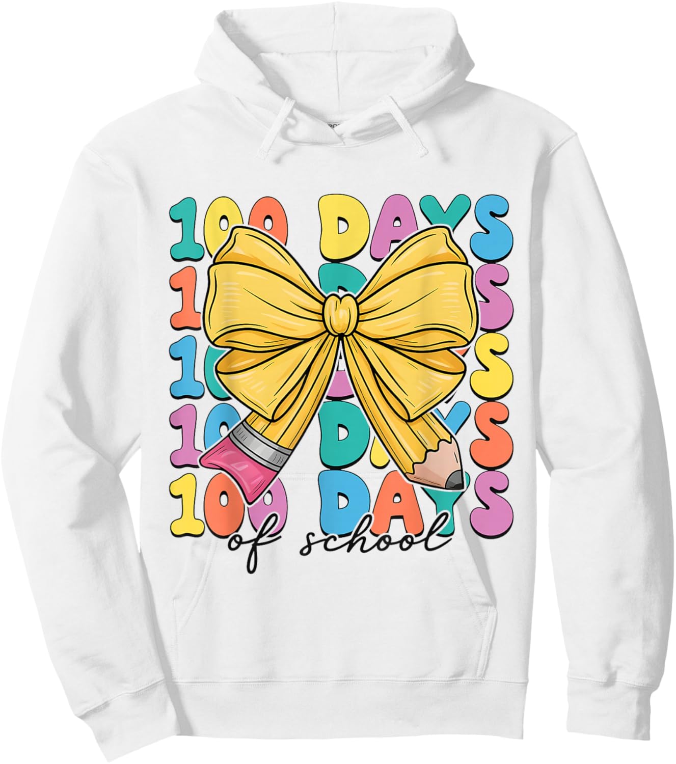 100 Days of School Coquette Bow Girl 100th Day of School Boy Hoodie - Hoodie | White