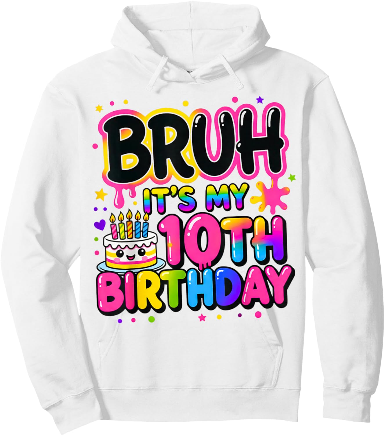 10th Birthday Girls 10 Years Old Bruh Double Digits Birthday Hoodie - Hoodie | White