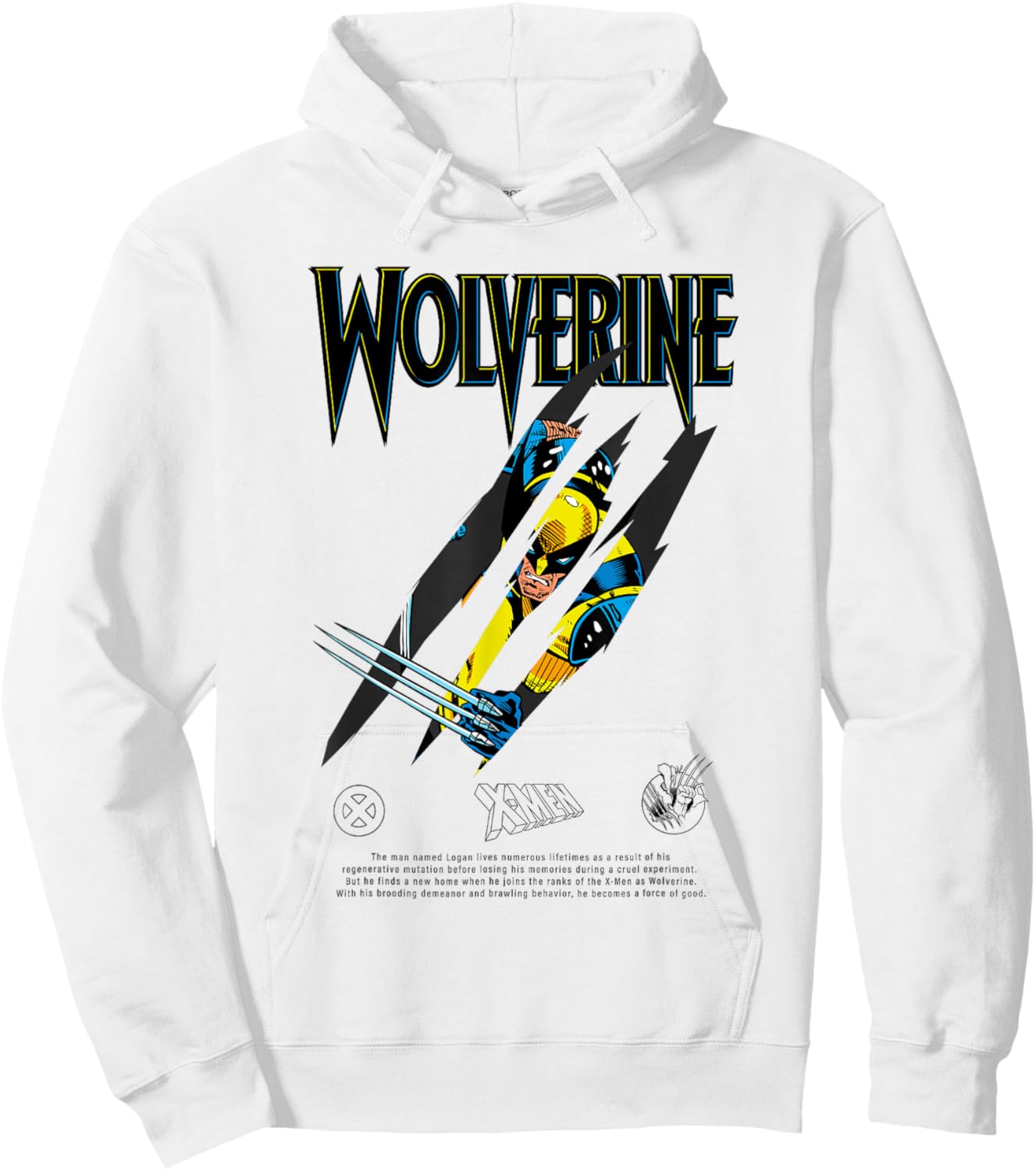 Marvel Comics X-Men Wolverine Claw Slash Hoodie - Hoodie | White