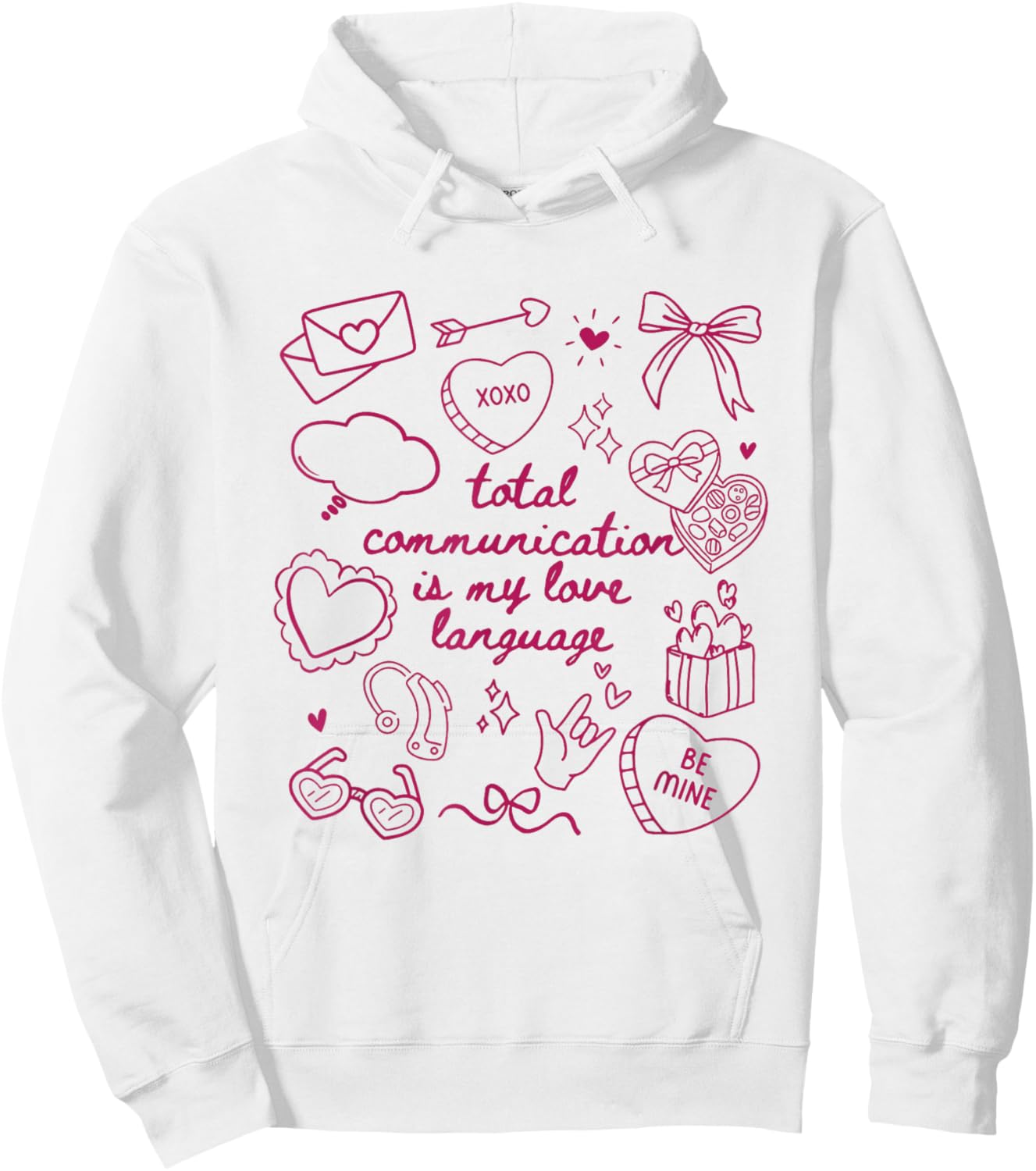 Women Speech Language Pathologist SLP SLPA Valentine Hoodie - Hoodie | White