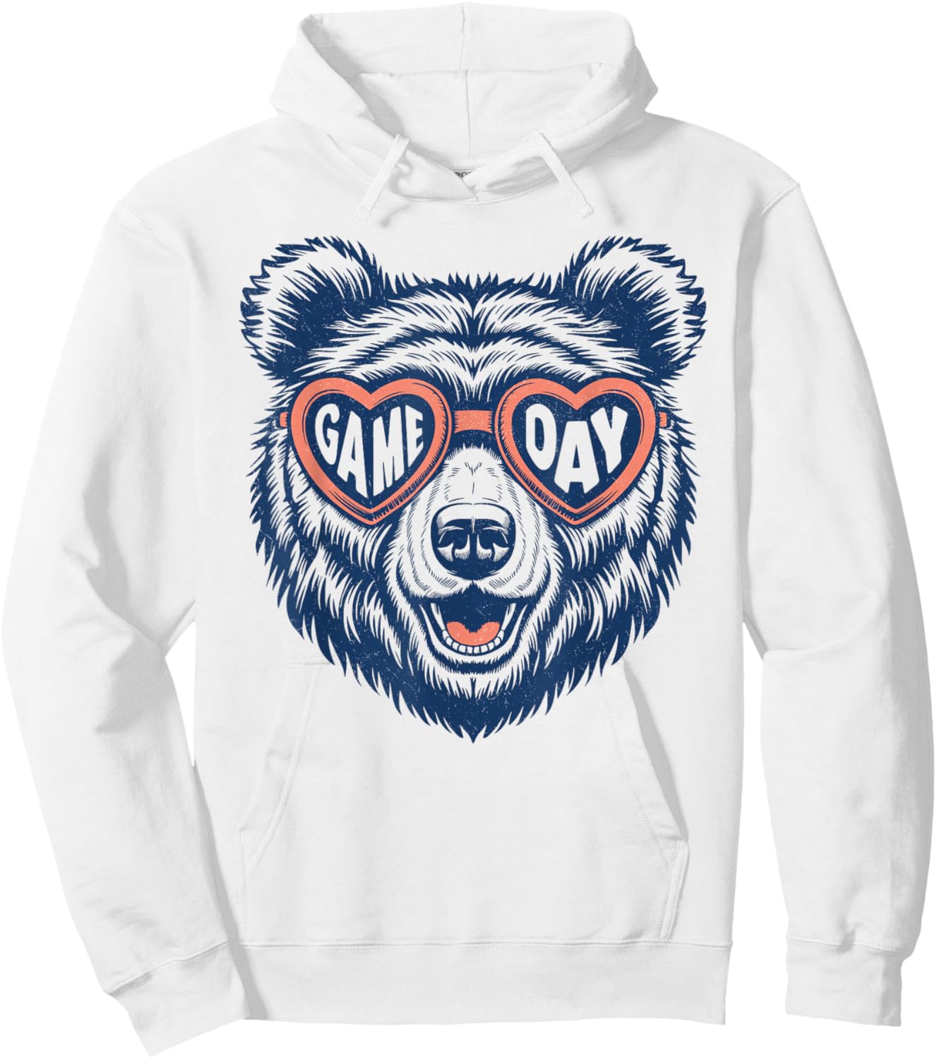 Funny Game Day Bear Hoodie - Hoodie | White