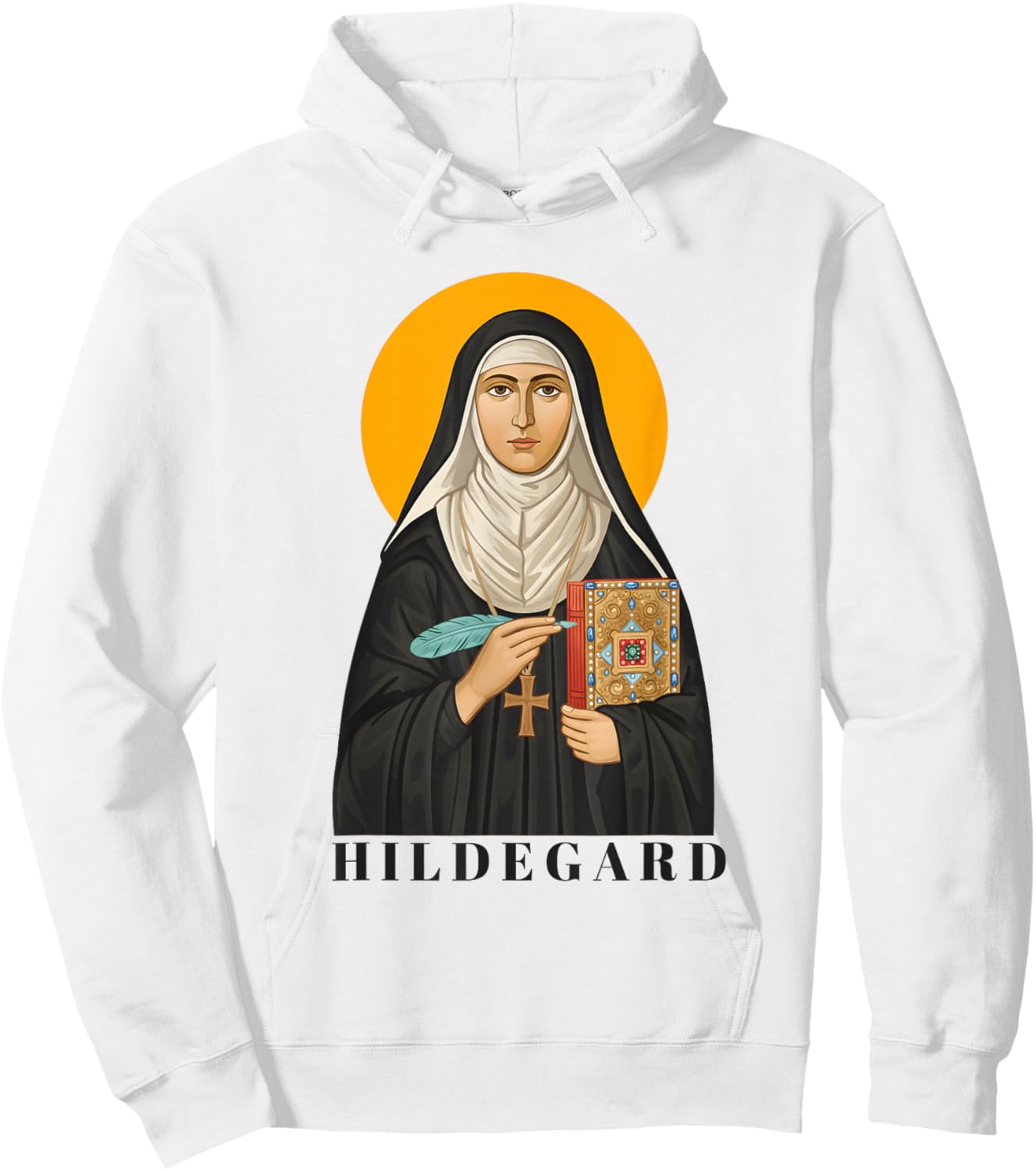 St. Hildegard of Bingen Inspirational Quote Design Hoodie - Hoodie | White