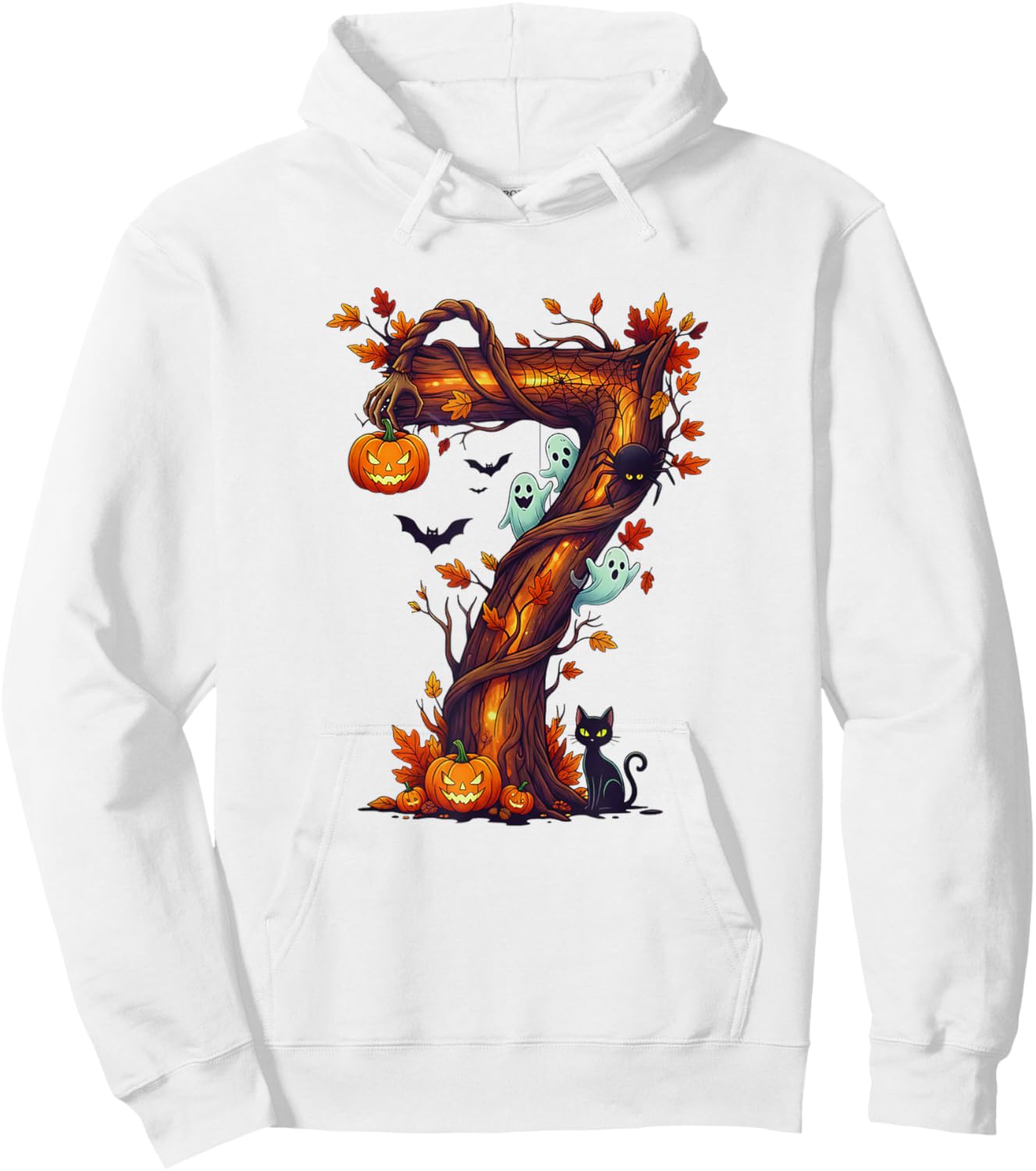 Number 7 67 Meme Halloween Pumpkin Costume Matching Group Hoodie - Hoodie | White