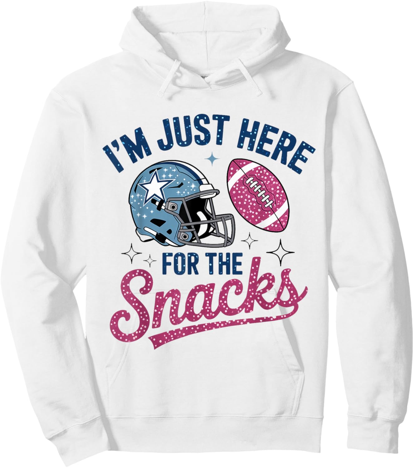 I'm Just Here for The Snacks Funny Football Game Day Hoodie - Hoodie | White